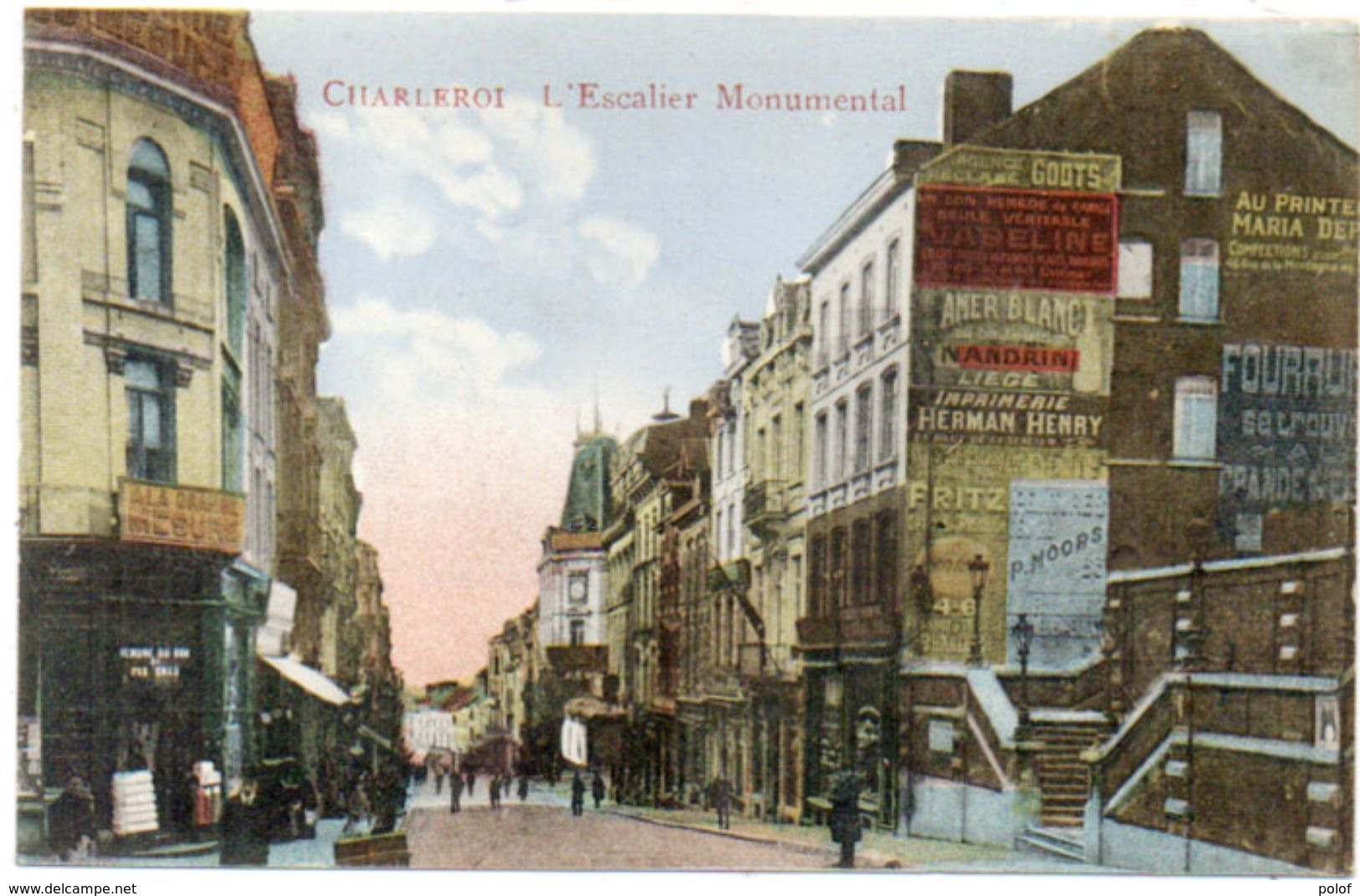 CHARLEROI - L' Escalier Monumental - Commerces - Pub  (101452) - Autres & Non Classés
