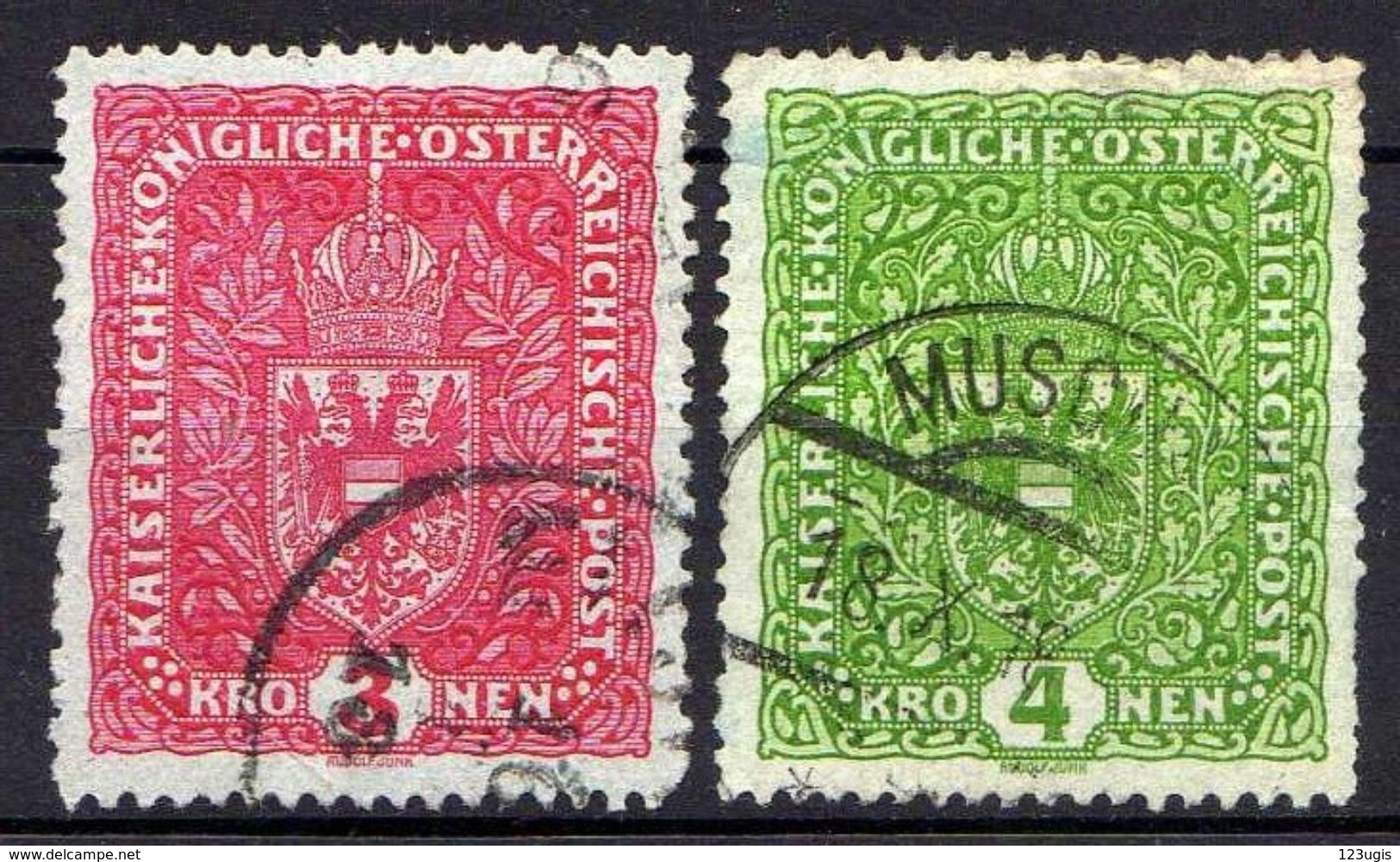 Österreich 1917 Mi 205-206 I, Gestempelt [090118XVIII] - Used Stamps