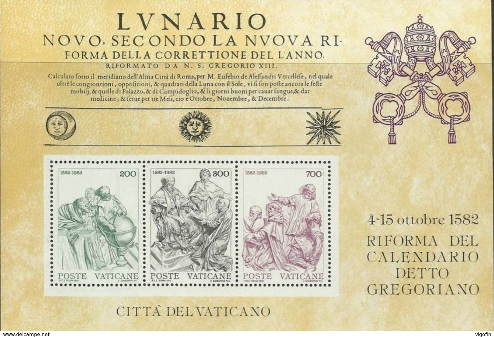 V 1982-801-3 KALENDAR, VATICAN, S/S, MNH - Astrologie