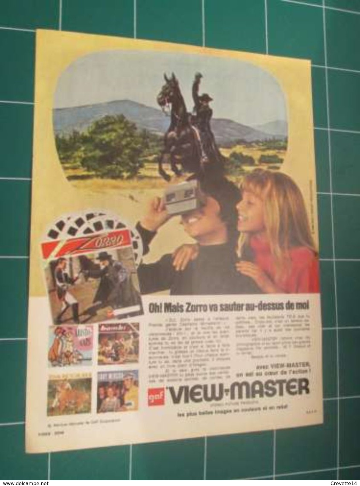 CLIP1116 : Page Publicitaire VIEW-MASTER  Découpée Dans Une Revue Spirou Des Années 60 ,  Page A4 - Autres & Non Classés