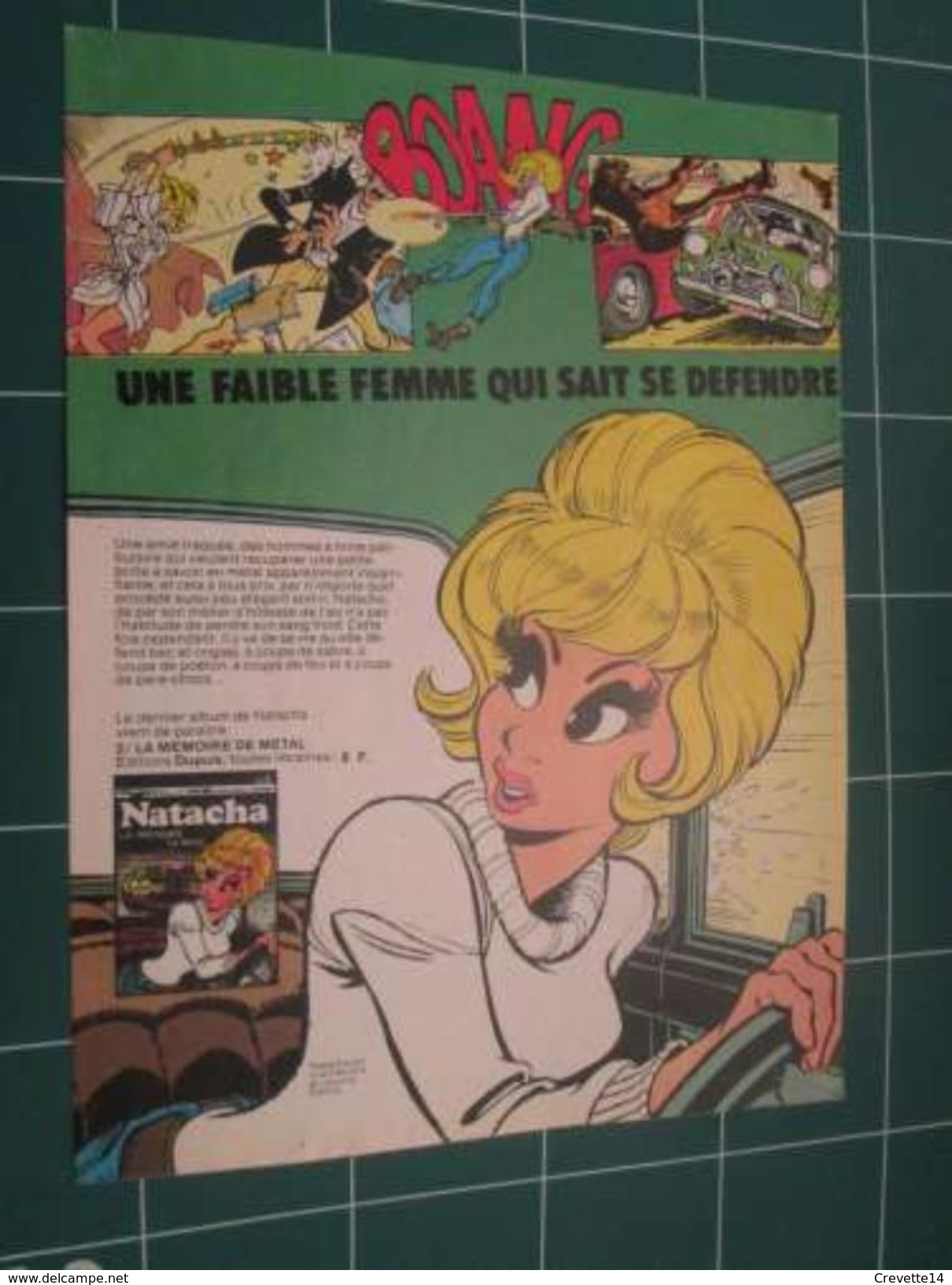 CLIP1116 : Page De REVUE SPIROU Avec NOUVEL ALBUM NATACHA   Dessiné Par WALTHERY   , Découpée Dans Une Revue Des Années - Natacha