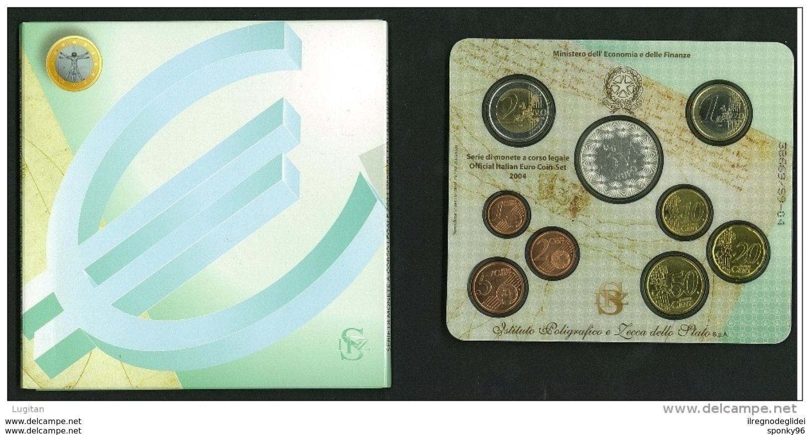 NUMISMATICA REPUBBLICA ITALIANA - DIVISIONALE ANNO 2004 - FDC - 9 VALORI 5 EURO ARGENTO 50 ANNI TRASMISSIONI TELEVISIVE - Jahressets & Polierte Platten