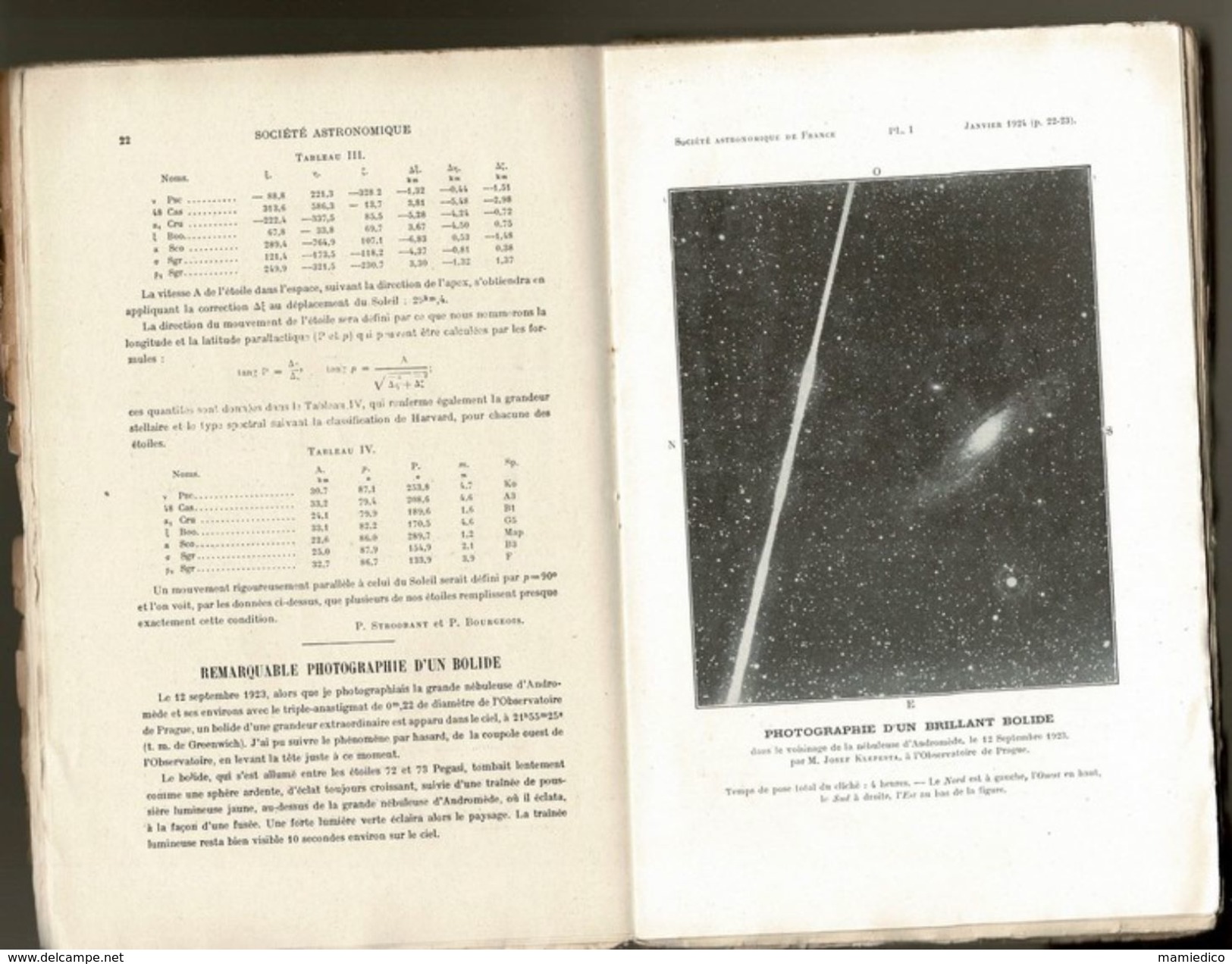 1924 Livre De 552 Pages Bulletin De La "SOCIETE ASTRONOMIQUE DE FRANCE" + Météorologie Et Physique Du Globe. - Astronomia