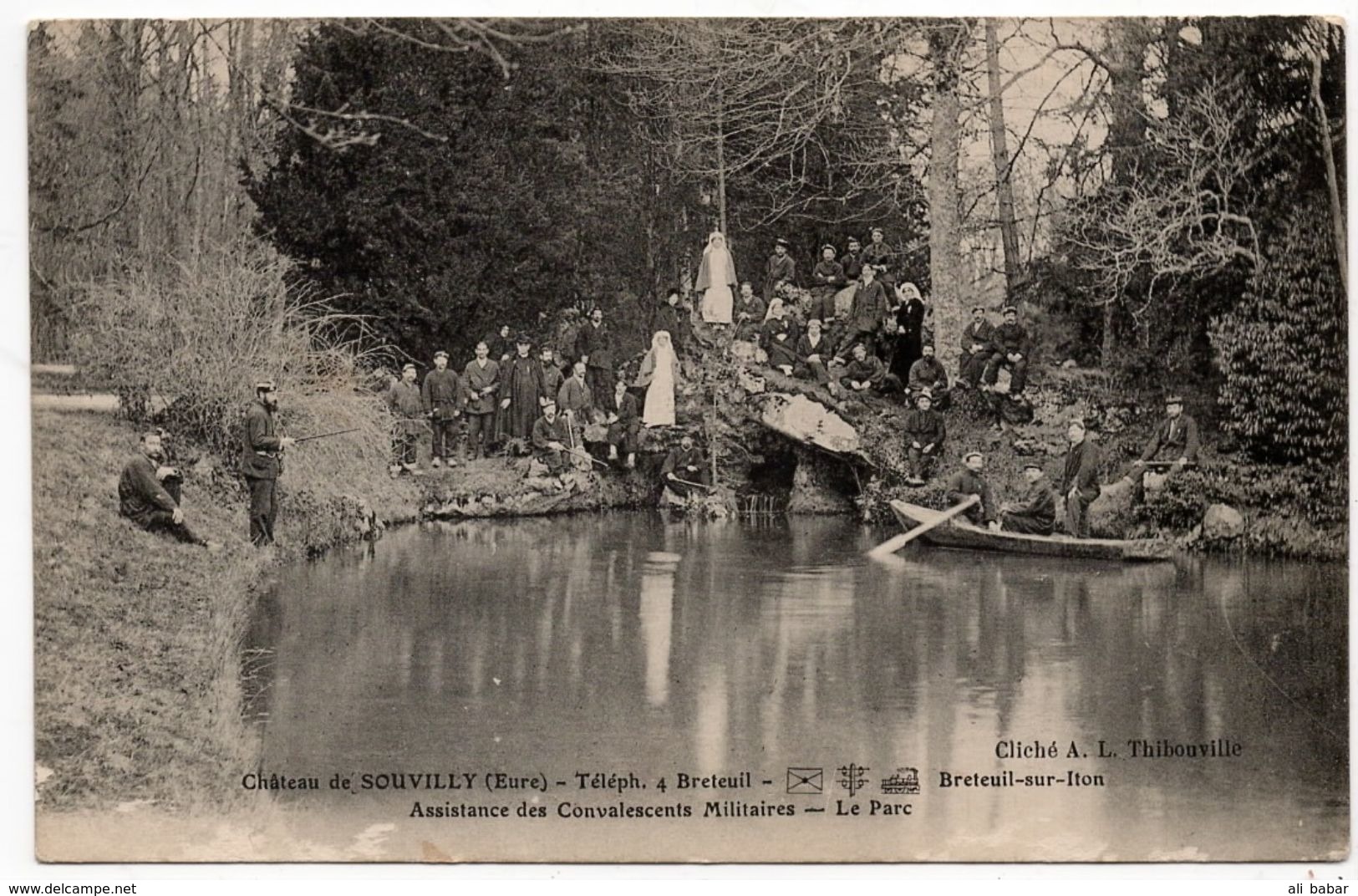 Breteuil Sur Iton : Château De Souvilly, Assistance Aux Convalescents Militaires (cliché A. Thibouville) - Breteuil