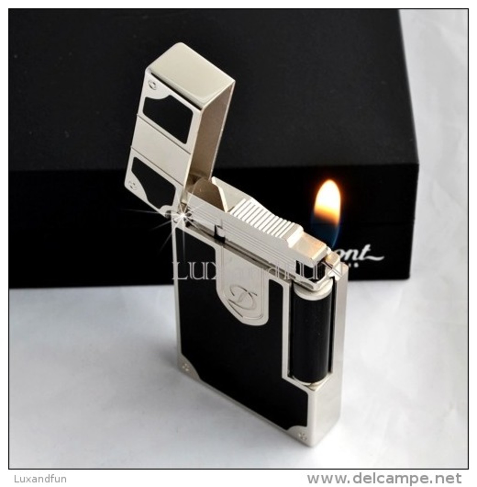 S.T. Dupont Lighter L2 Malletier Lacquer Palladium - Accendino Premium Edition - Never Used - Dupont