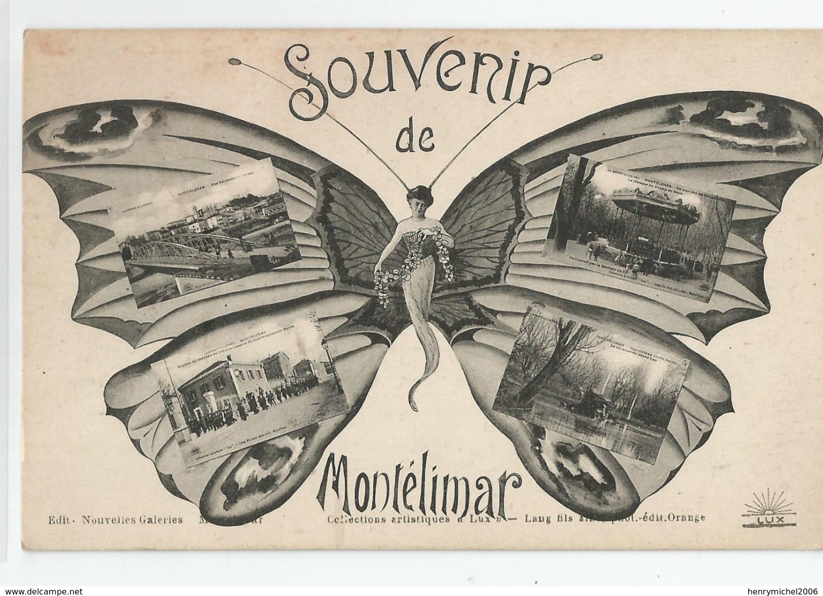 26 Drome - Souvenir De Montélimar Femme Papillon Multi Vues - Montelimar