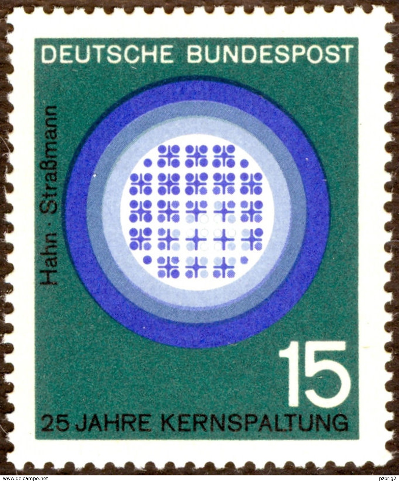 HAHN, O., STRASSMANN, F. - Germany 1964 Michel # 441 ** MNH - 25 Years Of Nuclear Fission, Nuclear Reactor - Chemistry - Química