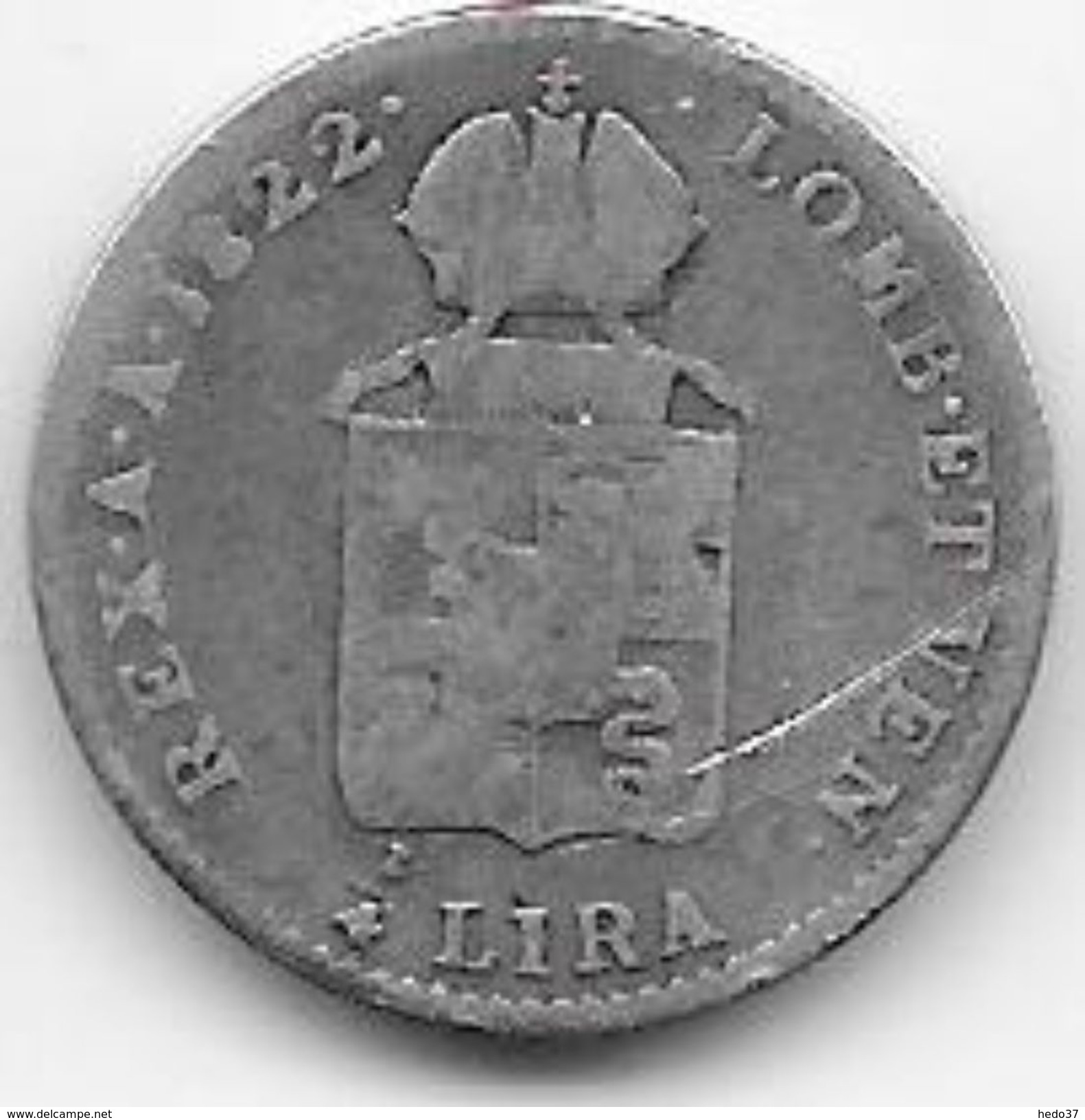 Italie - Lombardo-Venetie - François II D'Autriche - 1/4 Lire - 1822 - Argent - Lombardo-Veneto