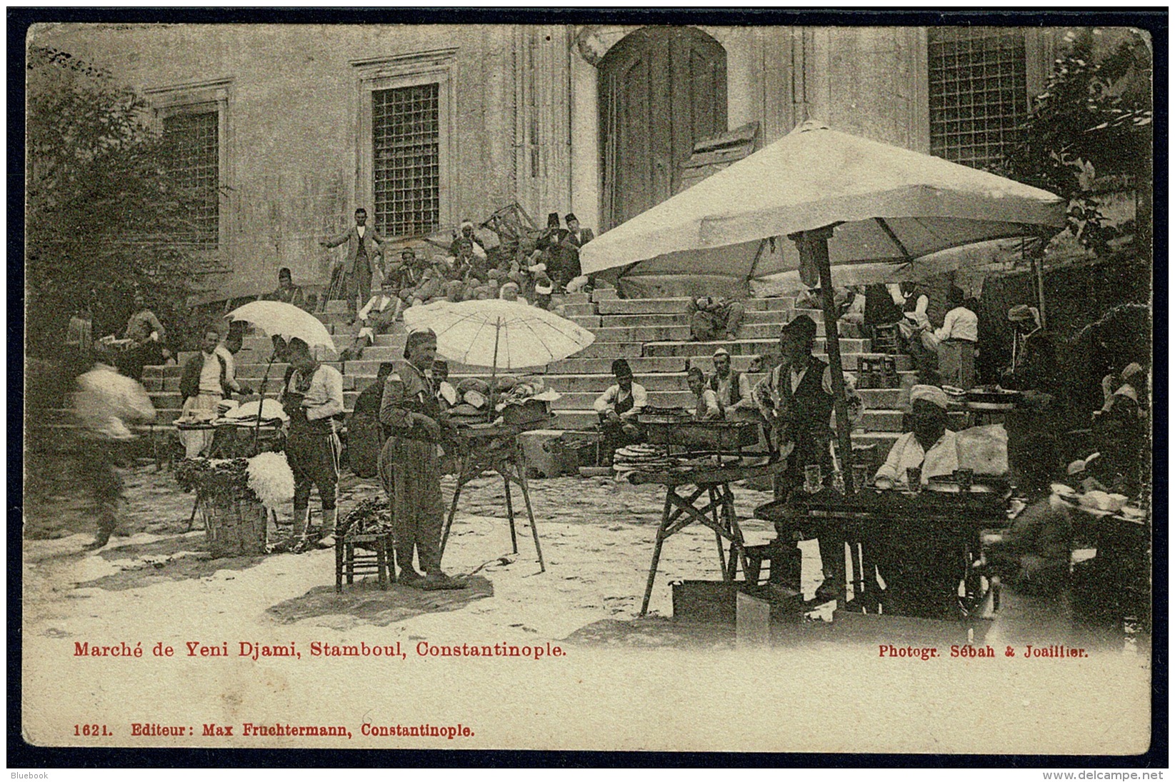 RB 1183 -  Max Fruchtermann Postcard Marche De Yeni Djami Constantinople Turkey Rare Odessa Paquebot Postmark - Turkey