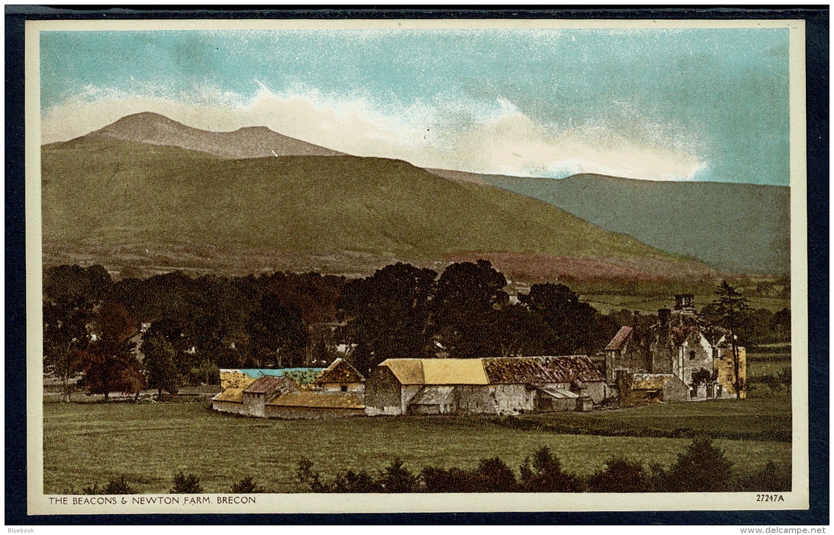 RB 1183 -  Postcard The Beacons &amp; Newton Farm Brecon - Breconshire Wales - Breconshire