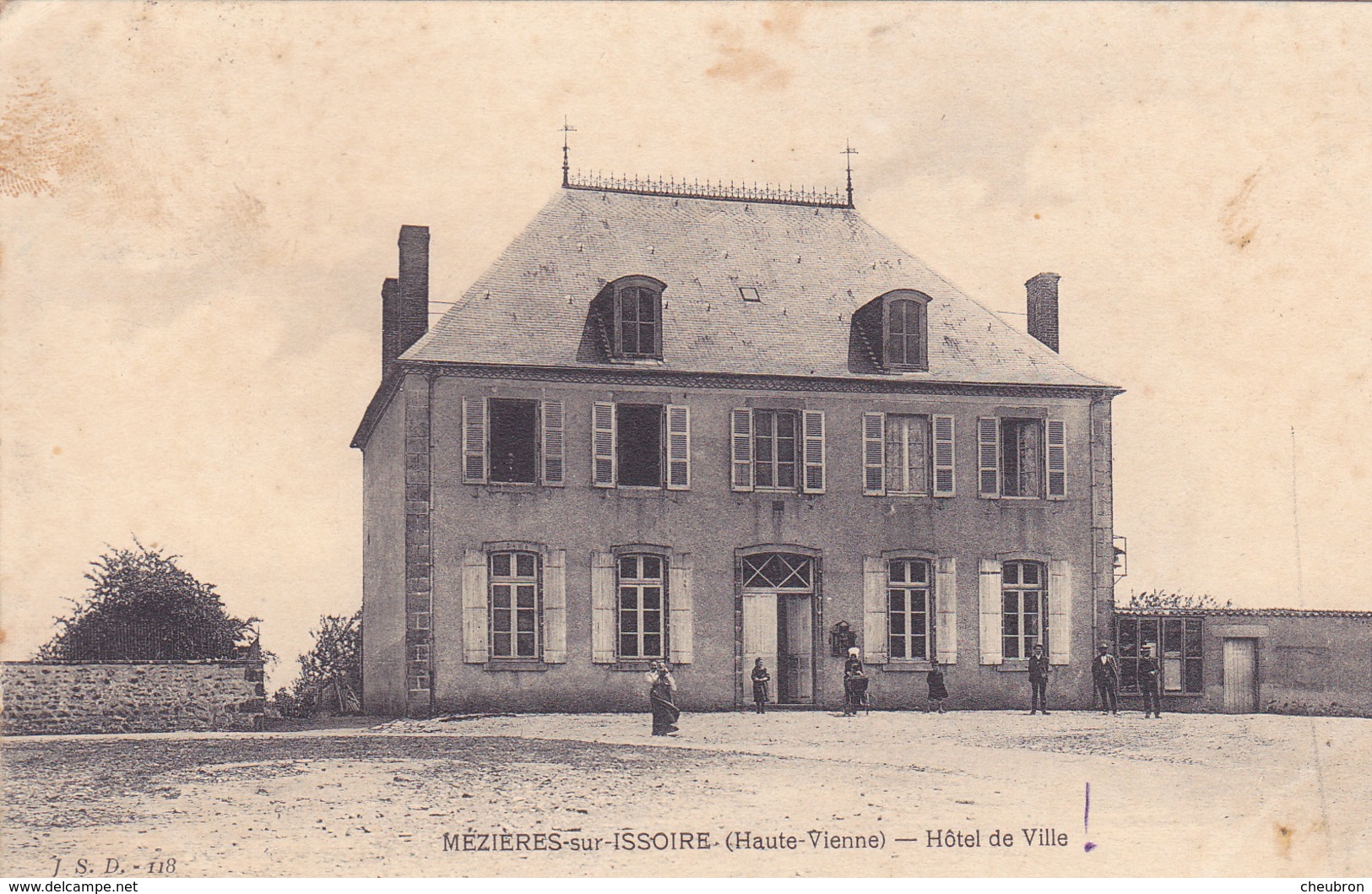 87. MEZIERES SUR ISSOIRE. CPA . HOTEL DE VILLE. ANNÉE 1907 - Meziere Sur Issoire