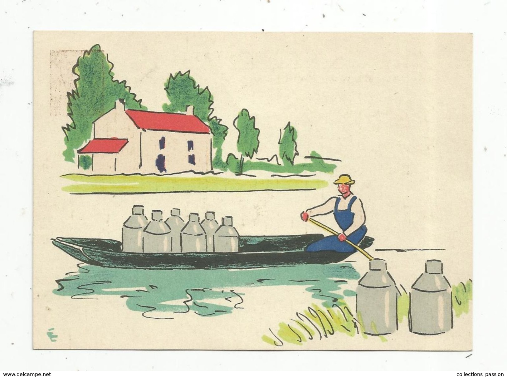 Entier Postal ,neuf ,SUR CARTE POSTALE , Vierge Le Marais Poitevin, Le Laitier, Illustrateur, 1947 , 2 Scans - Standard Postcards & Stamped On Demand (before 1995)