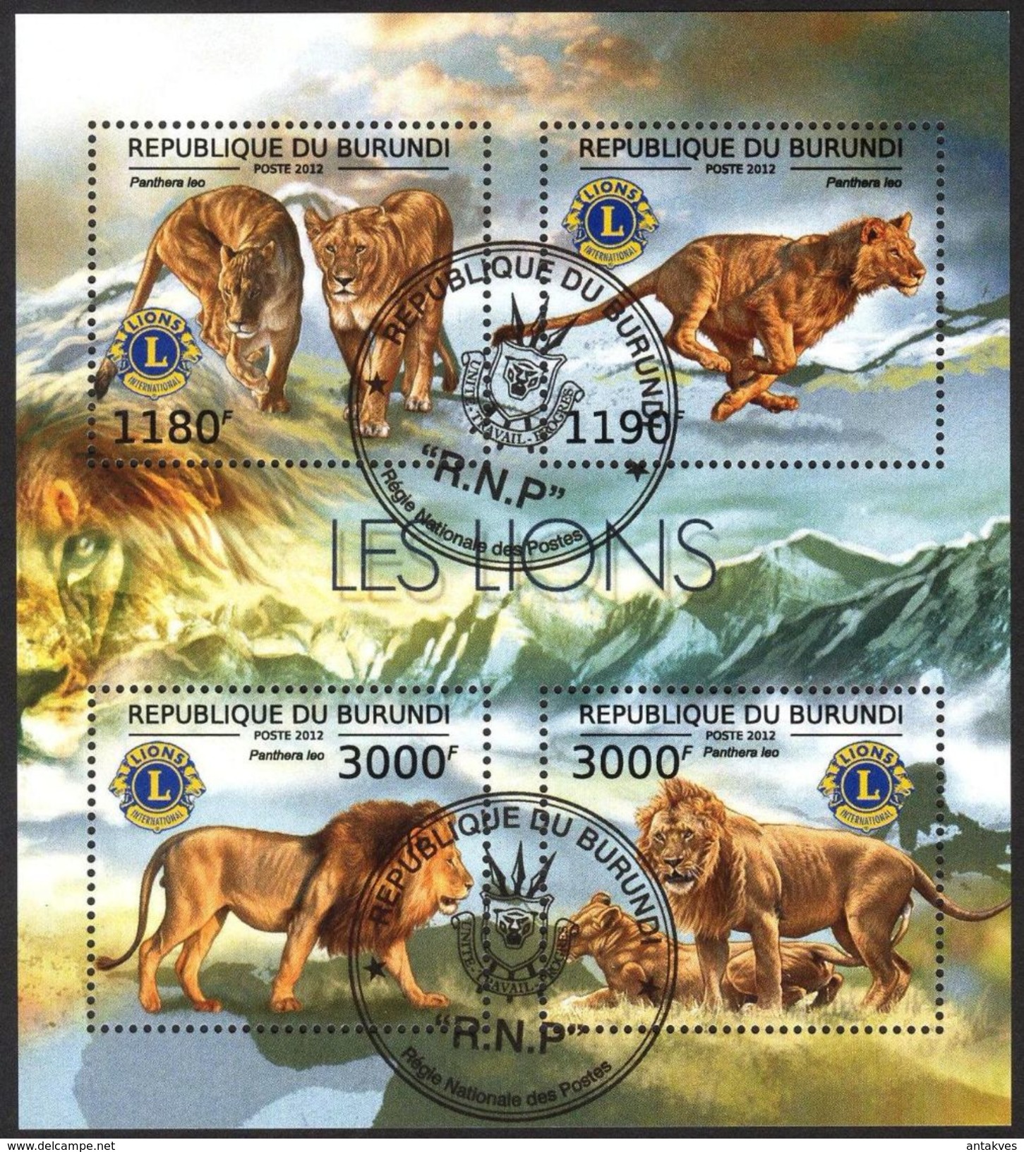 {BU15} Burundi 2012 Lions Club Sheet Used / CTO - Gebruikt