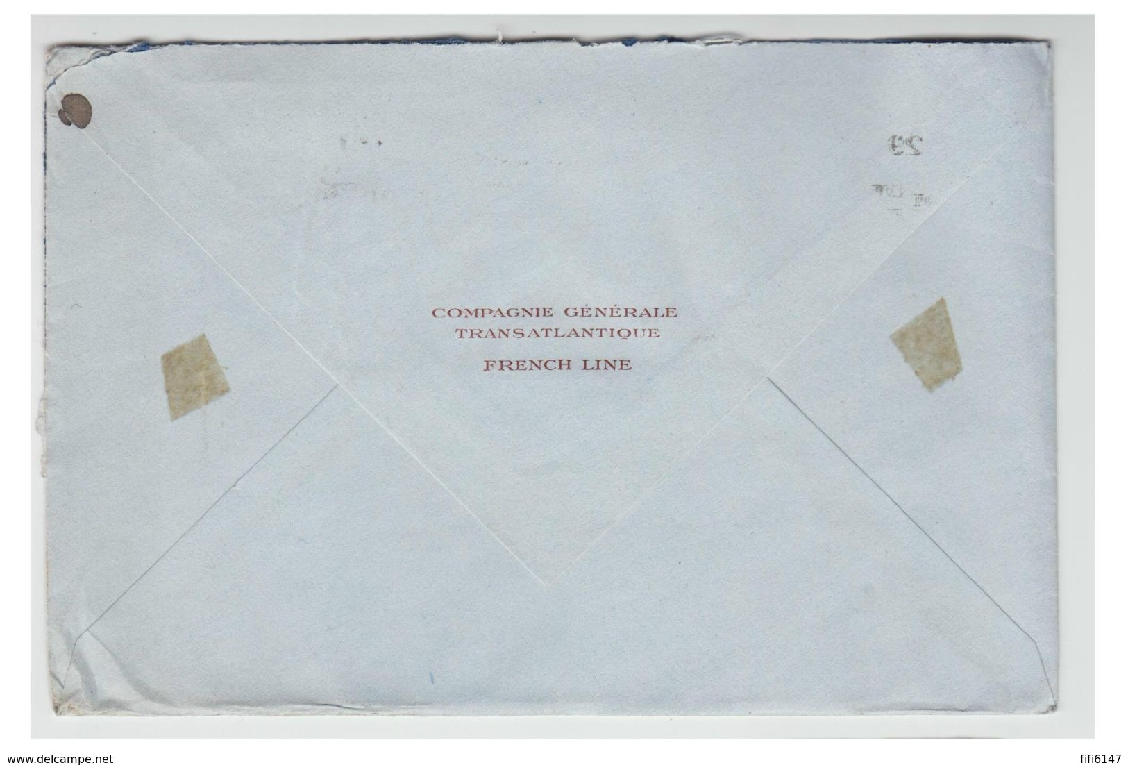 FRANCE -- LE NORMANDIE -- LETTRE DE 1935 -- OBLITERATION MECANIQUE " NEW-YORK AU HAVRE C " - Poste Maritime