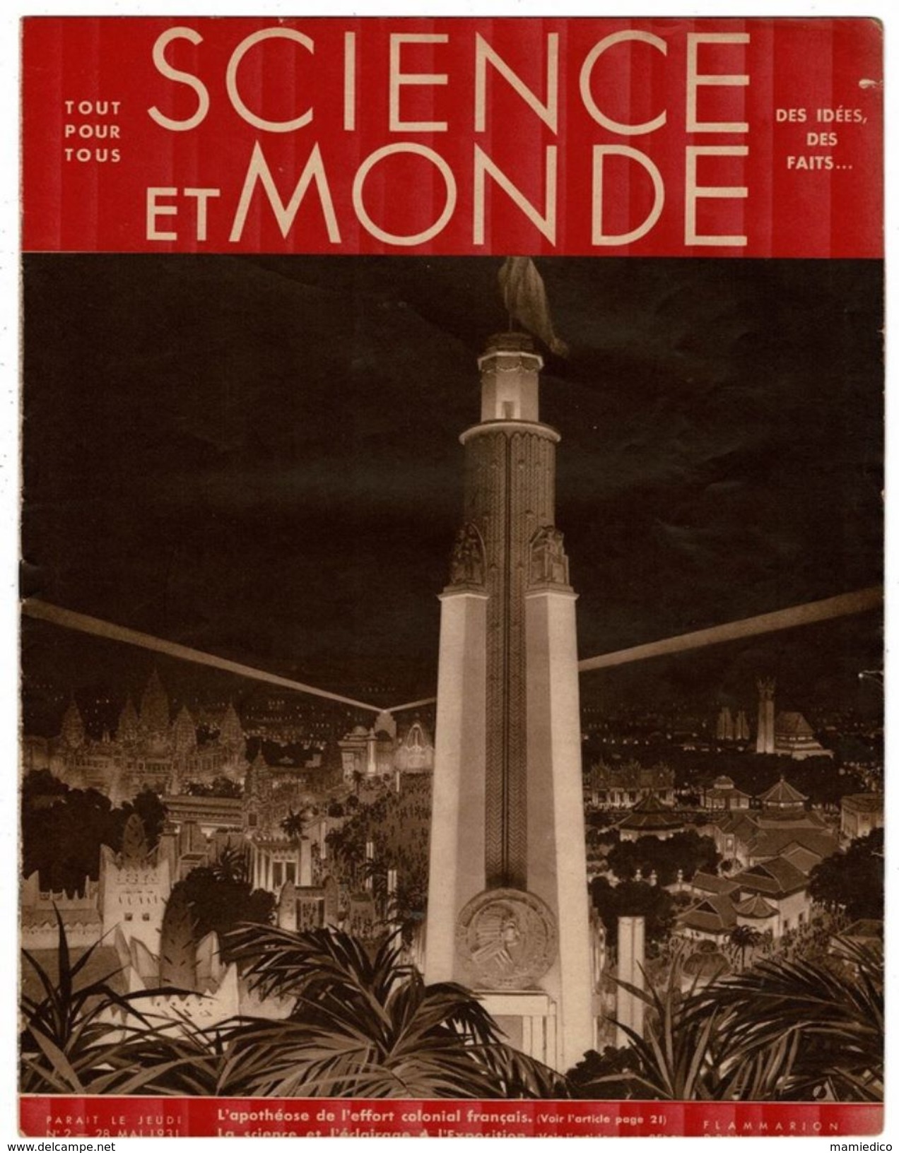 1931 Revue: SCIENCE & MONDE N°2 -Effort Colonial Français-Le Coton-Conquête Du Pétrole- Autocar Sur Route Ou Sur Rail.. - Sciences