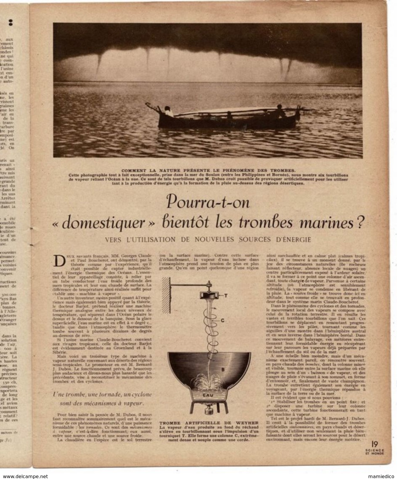 1931 Revue: SCIENCE & MONDE N°2 -Effort Colonial Français-Le Coton-Conquête Du Pétrole- Autocar Sur Route Ou Sur Rail.. - Sciences