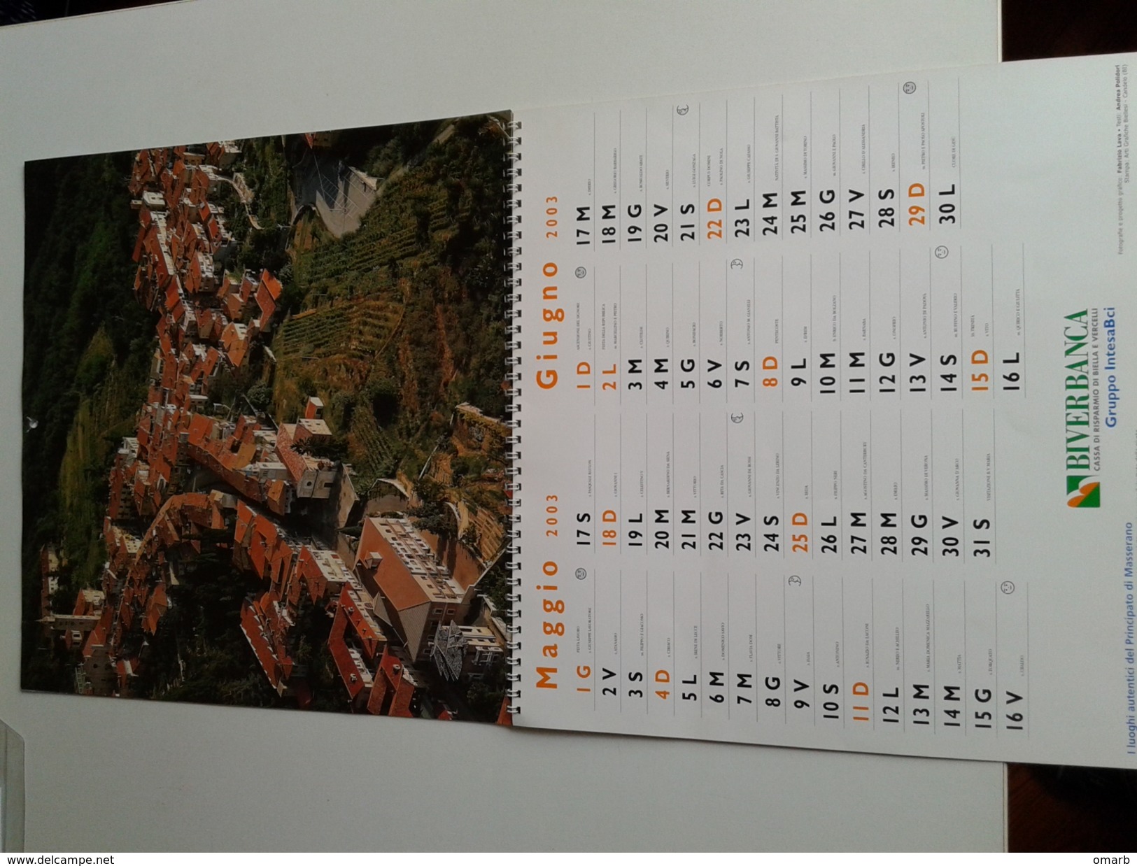 Alt1030 Calendario Calendar, Calendrier 2003 Il Biellese Dall'alto Vedute Aeree Castelli Montagne Colline Piazzo Biella - Formato Grande : 2001-...