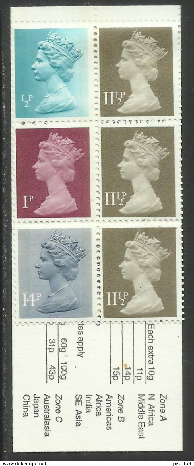 GREAT BRITAIN GRAN BRETAGNA 1981 DEFINITIVES STAMPS 50P FOLLIES SERIES MUGDOCK CASTLE ROYAL BOOKLET LIBRETTO MNH - Libretti