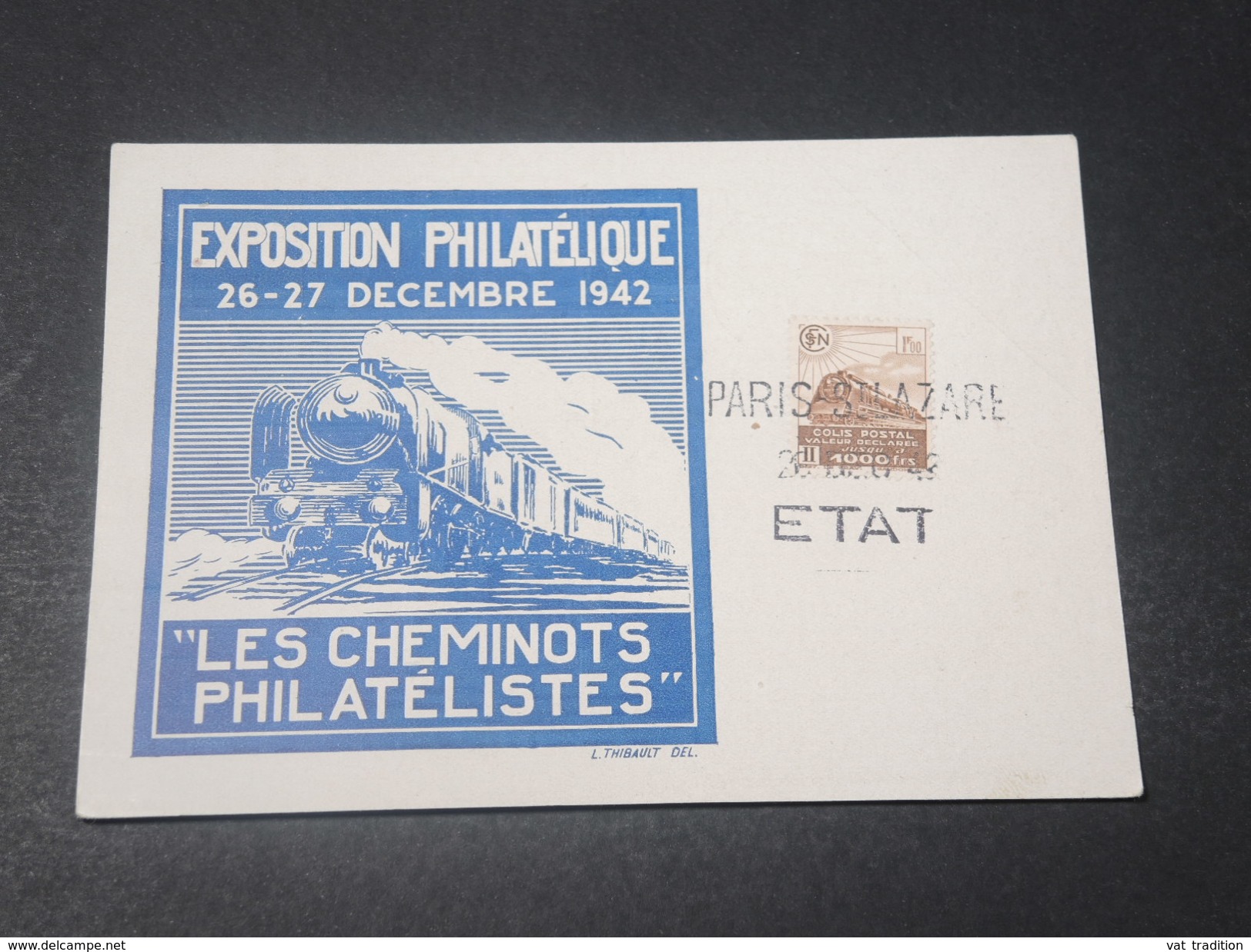 FRANCE - Entier Postal Type Pétain , Repiquage Exposition Des Cheminots En 1942 Pour St Mars La Jaille - L 11455 - Overprinter Postcards (before 1995)