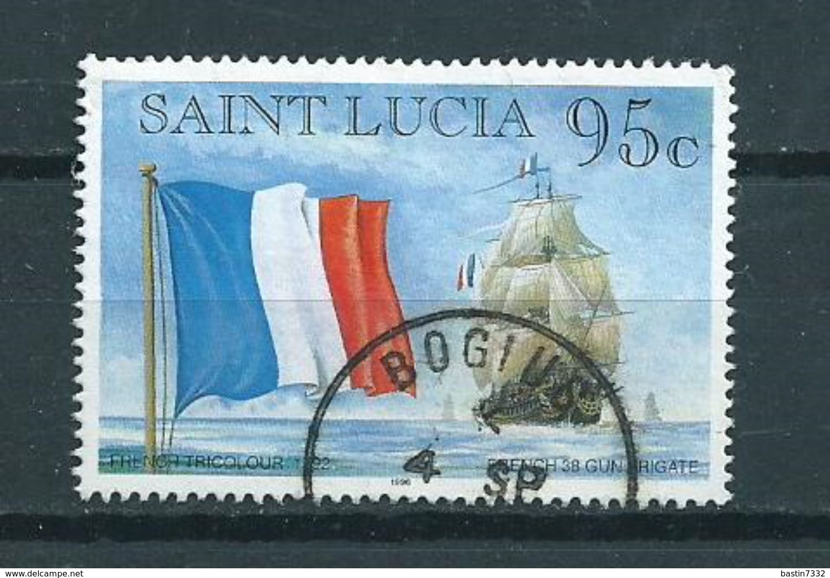 1996 Saint Lucia France Flag 95 Cents Used/gebruikt/oblitere - St.Lucia (1979-...)