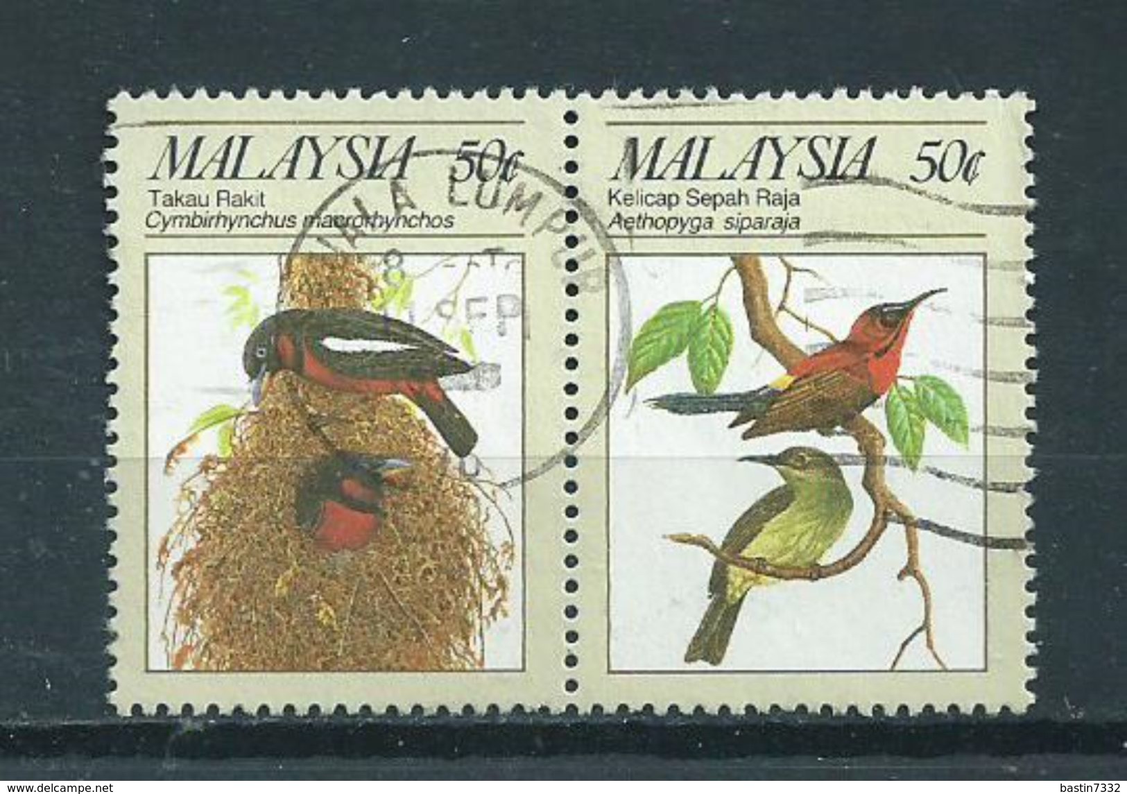 1988 Malaysia Pair Birds,oiseaux,vögel Used/gebruikt/oblitere - Maleisië (1964-...)