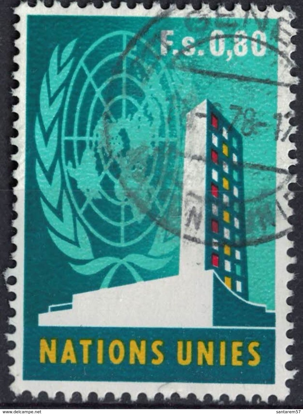 Nations Unies 1970 Genève Oblitéré Used ONU Emblème Et Bâtiment Siège SU - Gebruikt