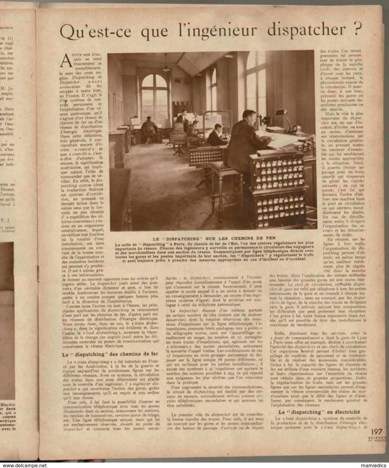 1931 Revue SCIENCE ET MONDE N°13 Parkings en hauteur,Hydravion,Ingénieurs dispatchers, l'Atlantide, Doryphores