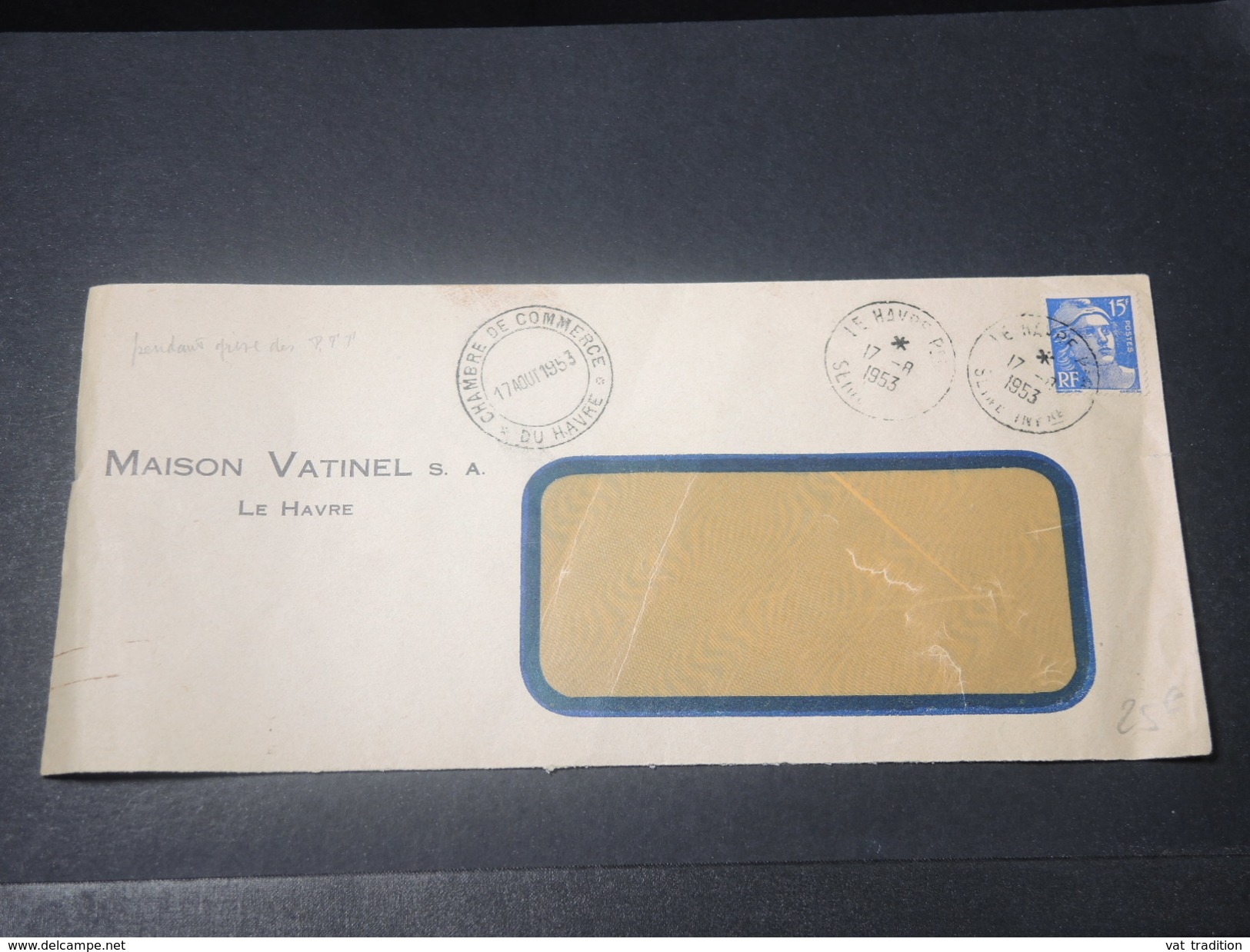 FRANCE - Enveloppe Commerciale Du Havre En 1953 Pendant Les Grèves Des PTT , Cachet Chambre De Commerce - L 11470 - Other & Unclassified