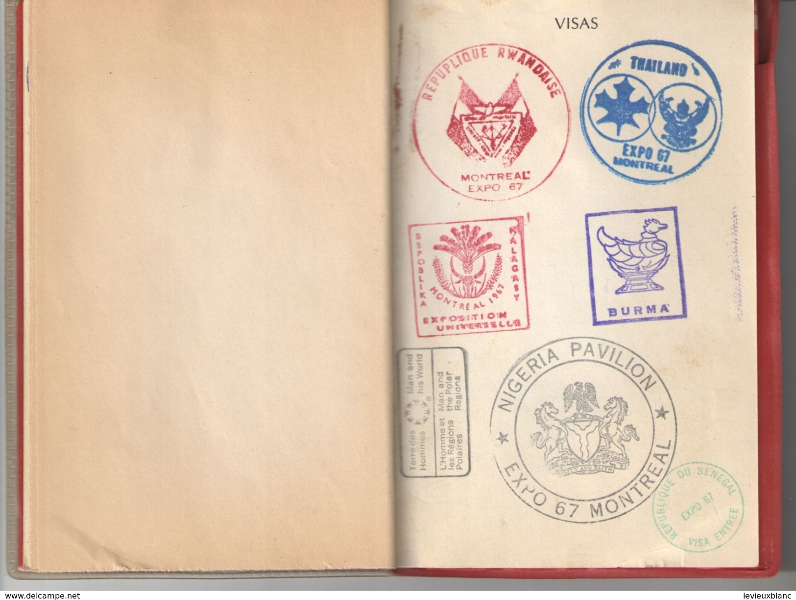 Passeport pour la terre des Hommes/EXPO67/Adulte/Georges Paulin/LAVAL/Expo Universelle de Montréal/CANADA/1967   AEC100