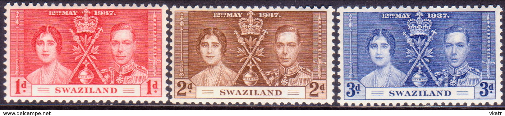 SWAZILAND 1937 SG 25-27 Compl.set MNH Coronation - Swaziland (...-1967)