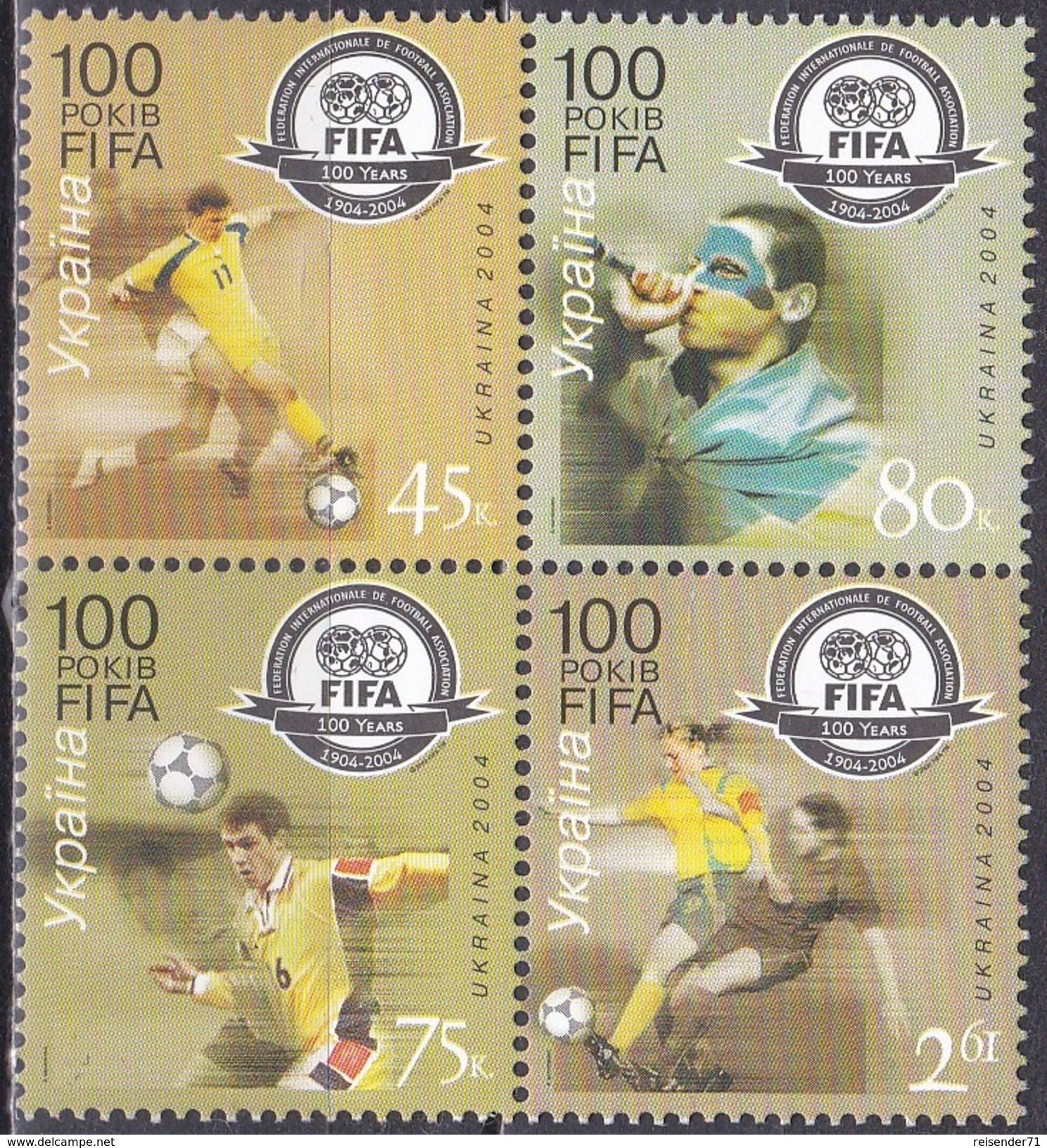 Ukraine 2004 Sport Spiele Fußball Football Soccer Organisationen FIFA, Mi. 642-5 ** - Ukraine