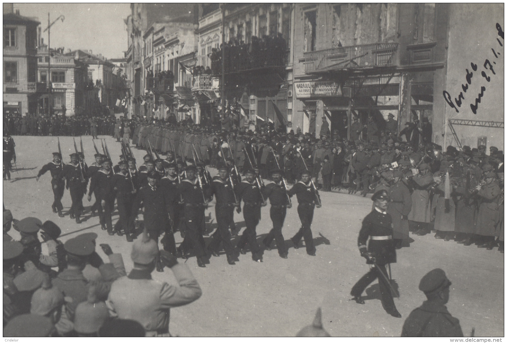 ROUMANIE - KONSTANZA - 27-01-1918 - CARTE PHOTO  - PARADE MILITAIRE - SCHÖN STEMPEL - VOIR ZOOM - Rumänien