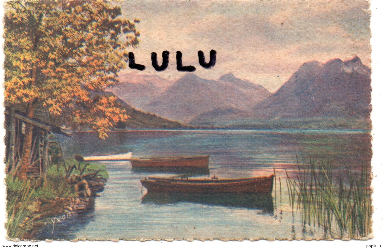 DEPT 74 : édit. Yvon N° 6 : Au Bout Du Lac D Annecy Et Le Massif Des Bauges ( Peinture - Saint-Cergues