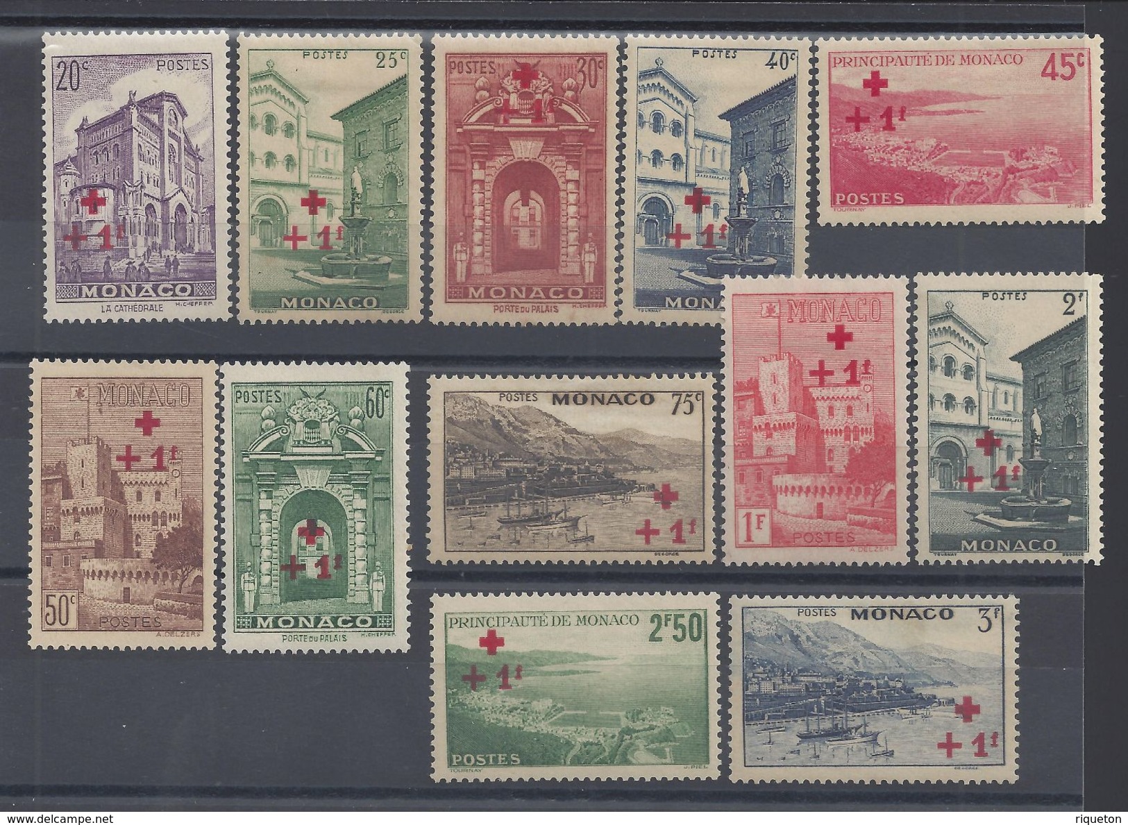 MONACO - 1940 - N° 200 à 211 - Neufs X Avec Charnières Traces (3 Timbres Sont XX) B/TB - Cote 110 € - Neufs