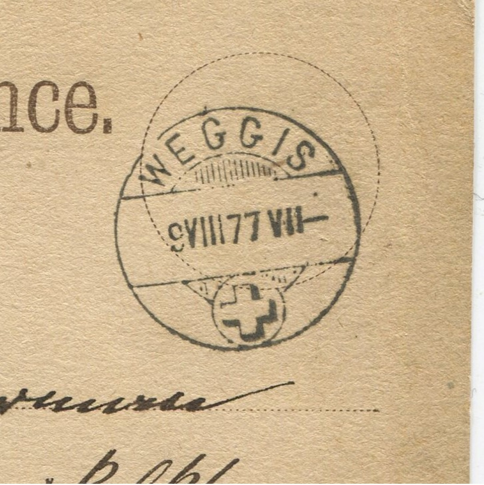 Schweiz GS 5Rp WEGGIS 09-08-1877 Nach Langau Reiden Mit Zwergstempel Als Ankunft - Stamped Stationery