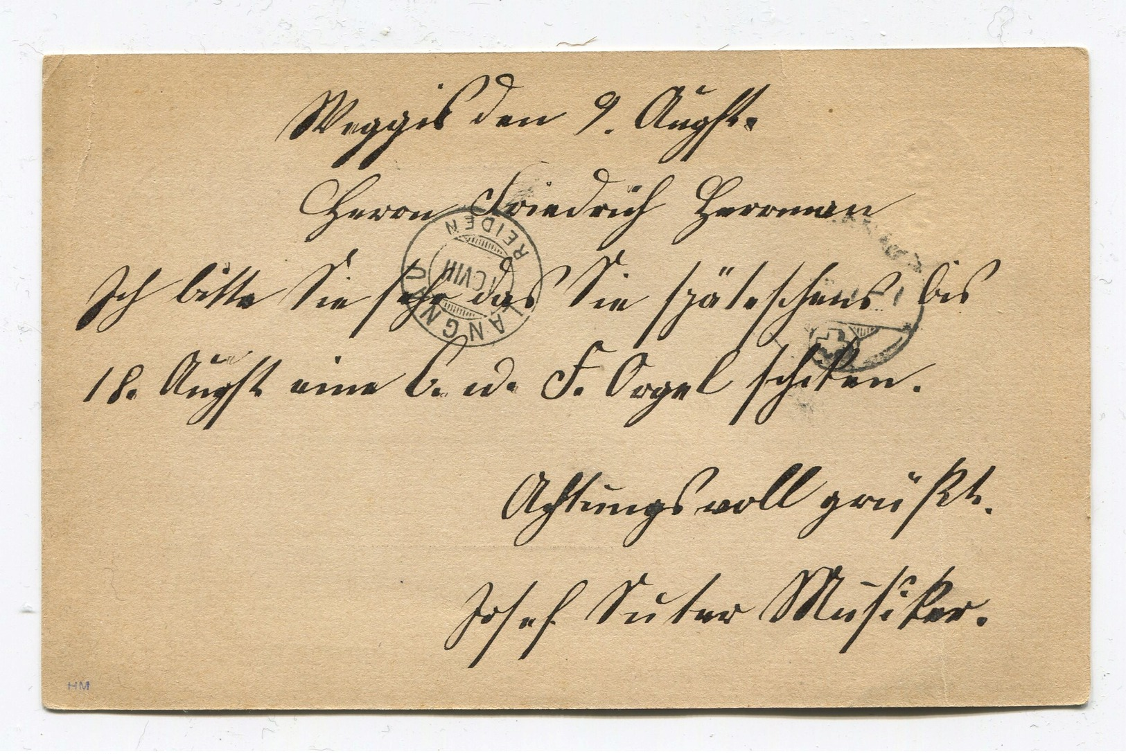 Schweiz GS 5Rp WEGGIS 09-08-1877 Nach Langau Reiden Mit Zwergstempel Als Ankunft - Stamped Stationery