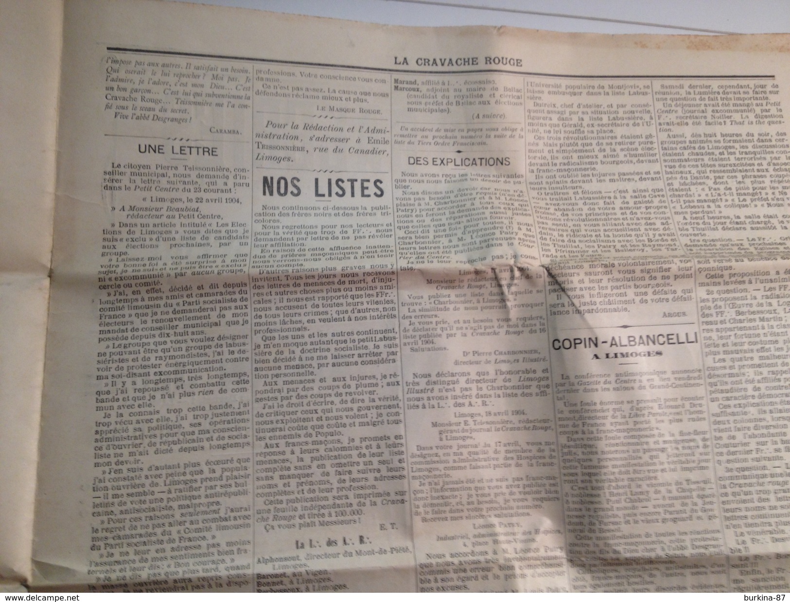 La CRAVACHE ROUGE , 1904, journal hebdomadaire, politique, satirique, et humoristique N° 3