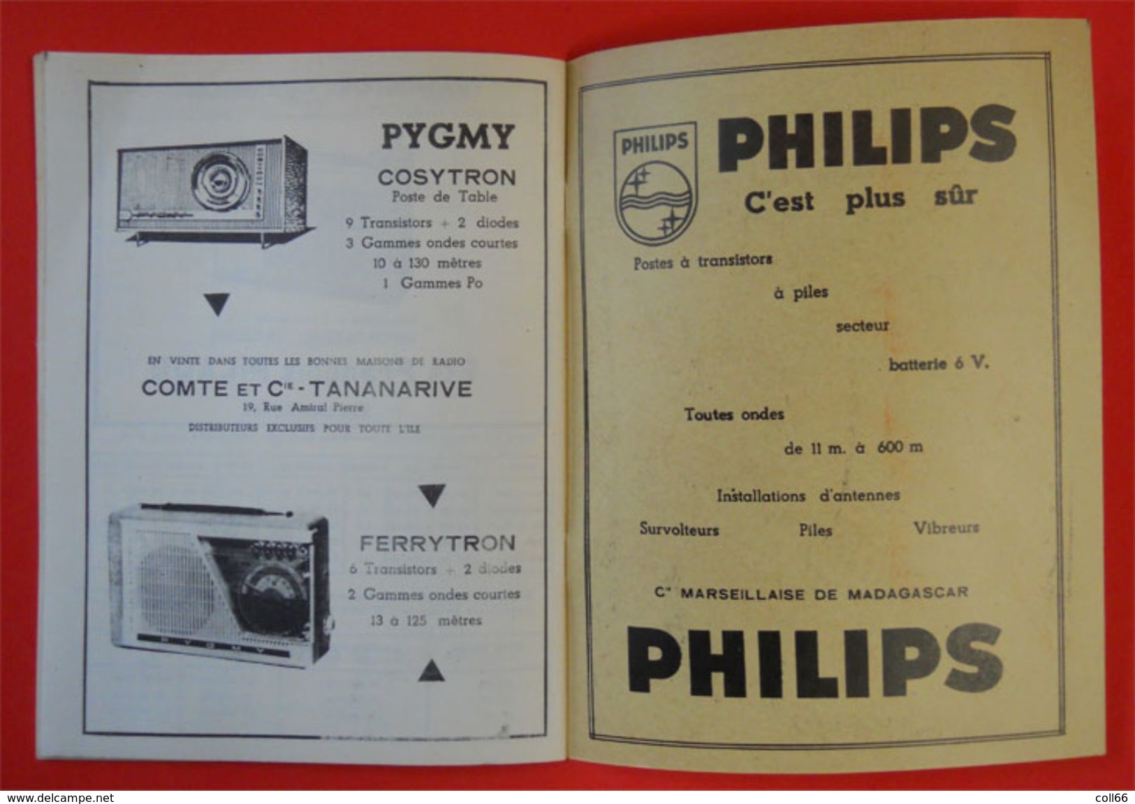 1960 RARE Brochure Toutes les Ondes courtes à Madagascar Radio TSF émettant en OC & OM Publicités