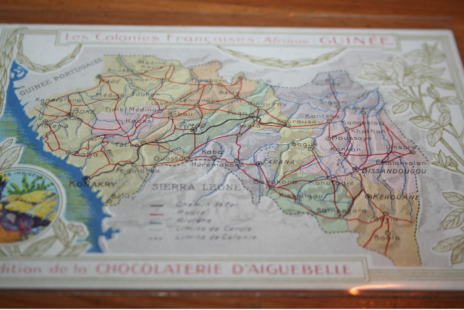 CPA Carte Geographique Chocolat Aiguebelle  Afrique Guinée  Konakry  Colonies Françaises - Cartes Géographiques