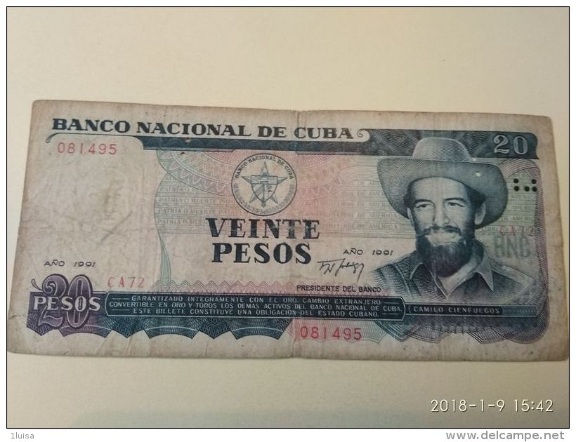 20 Pesos 1991 - Cuba