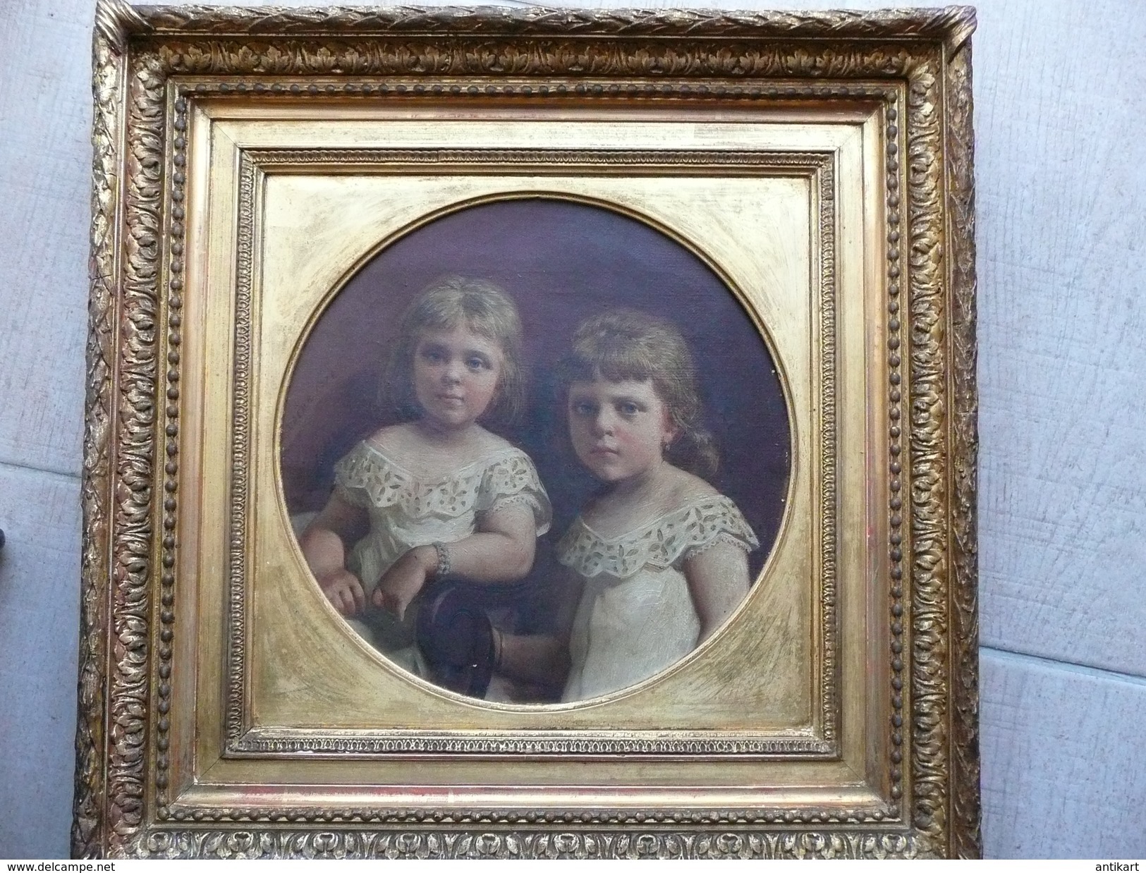 Charles Augustin Victor DOERR (1815-1894) Portrait Des Petites-filles 1878 - Oils