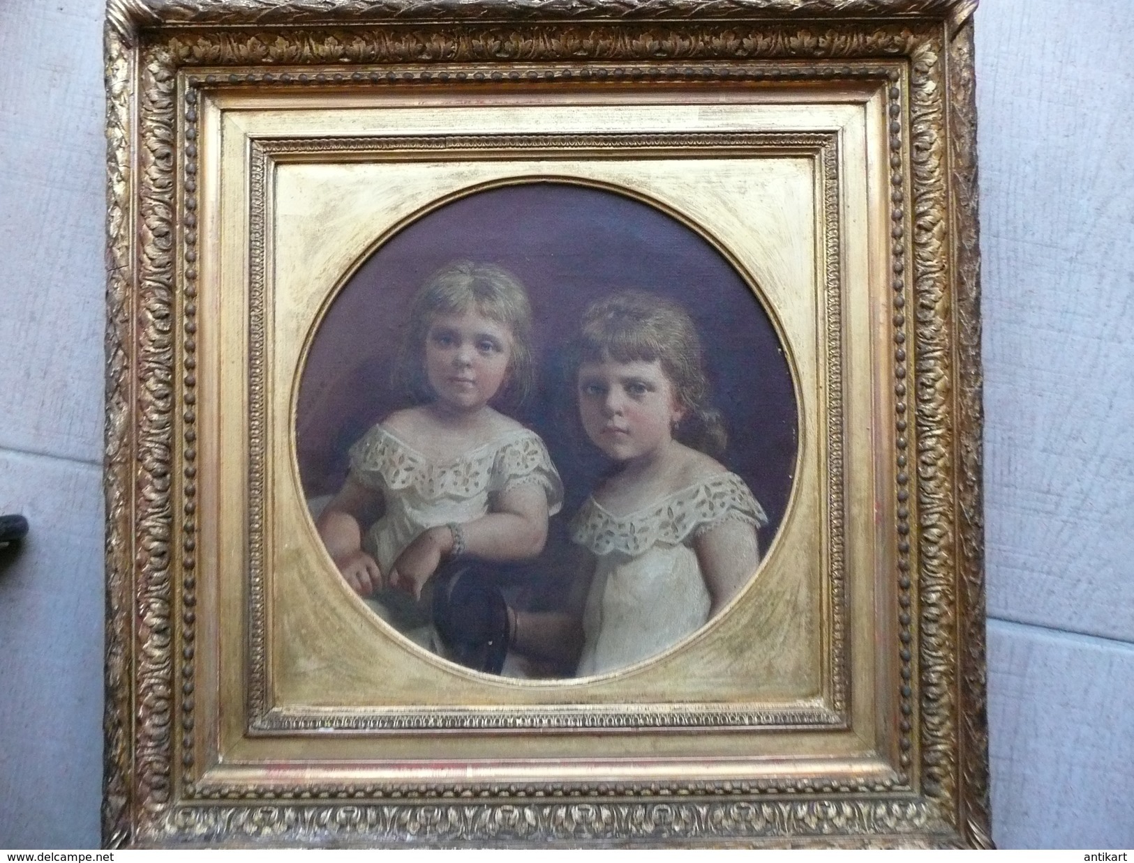Charles Augustin Victor DOERR (1815-1894) portrait des petites-filles 1878