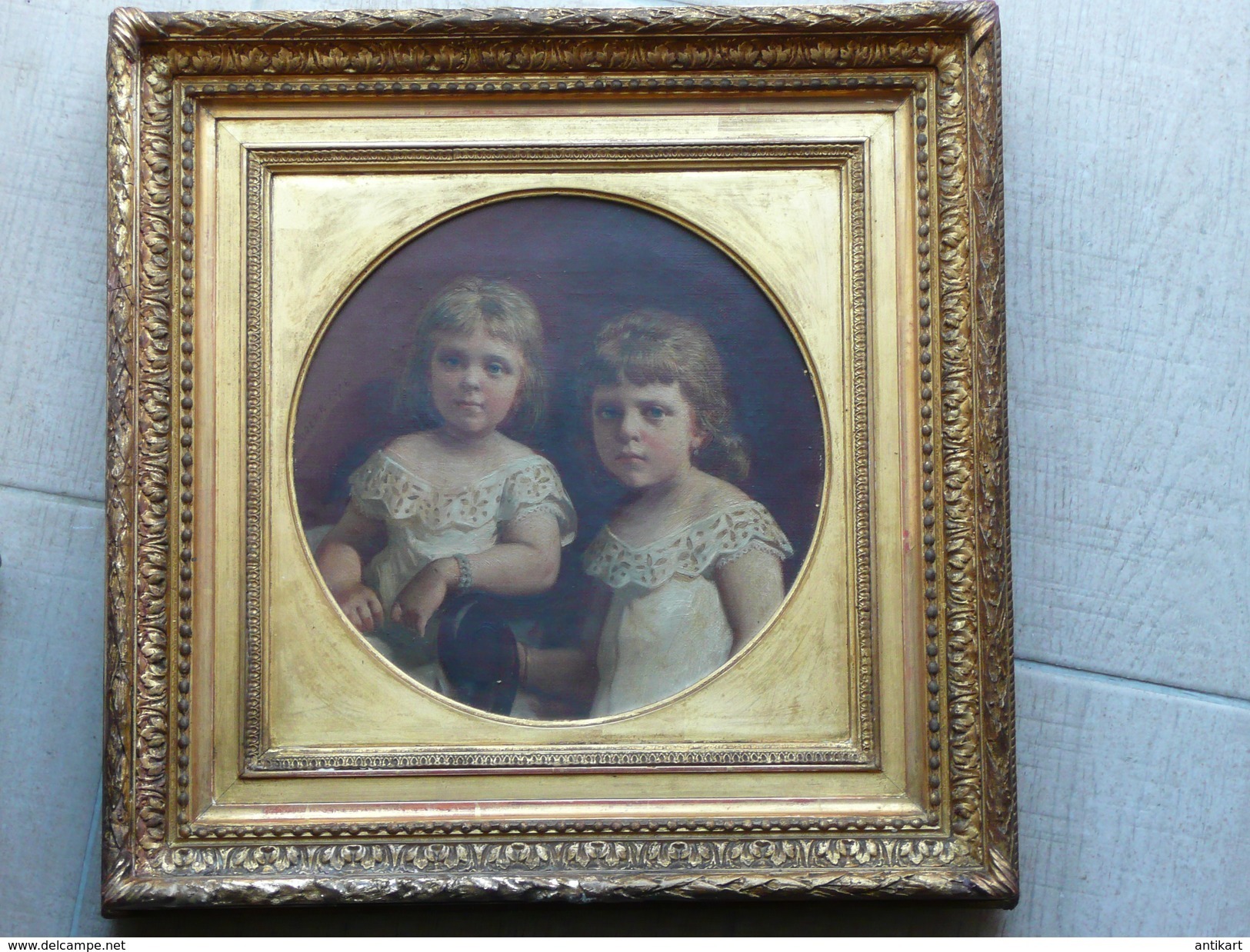 Charles Augustin Victor DOERR (1815-1894) portrait des petites-filles 1878