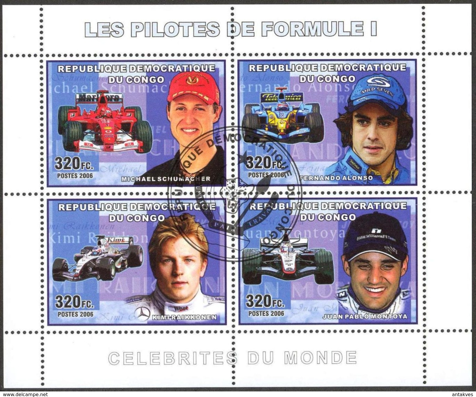 {CN03} Congo 2006 Pilots Of Formula - 1 Sheet Used / CTO - Used