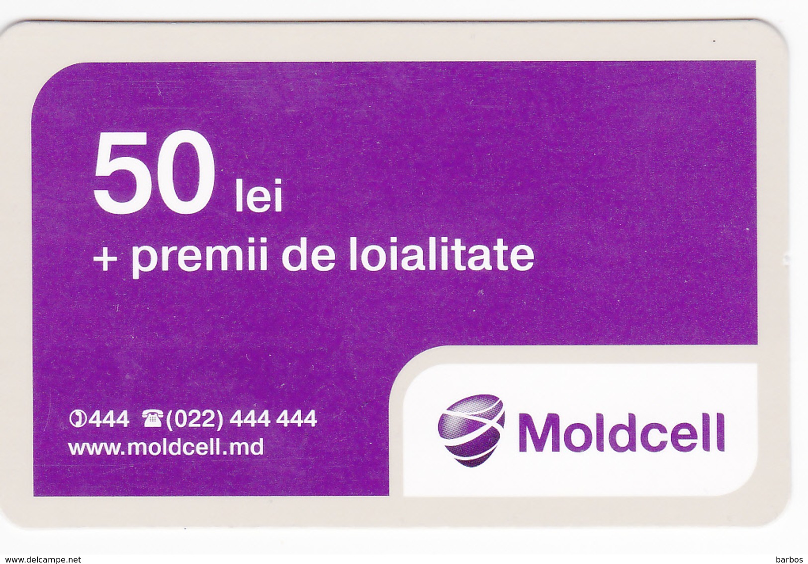 Moldova ,  Moldavie , Prepaid Phonecard - Moldcell , 50 Lei , Tipe 1B , Paper , Used - Moldova