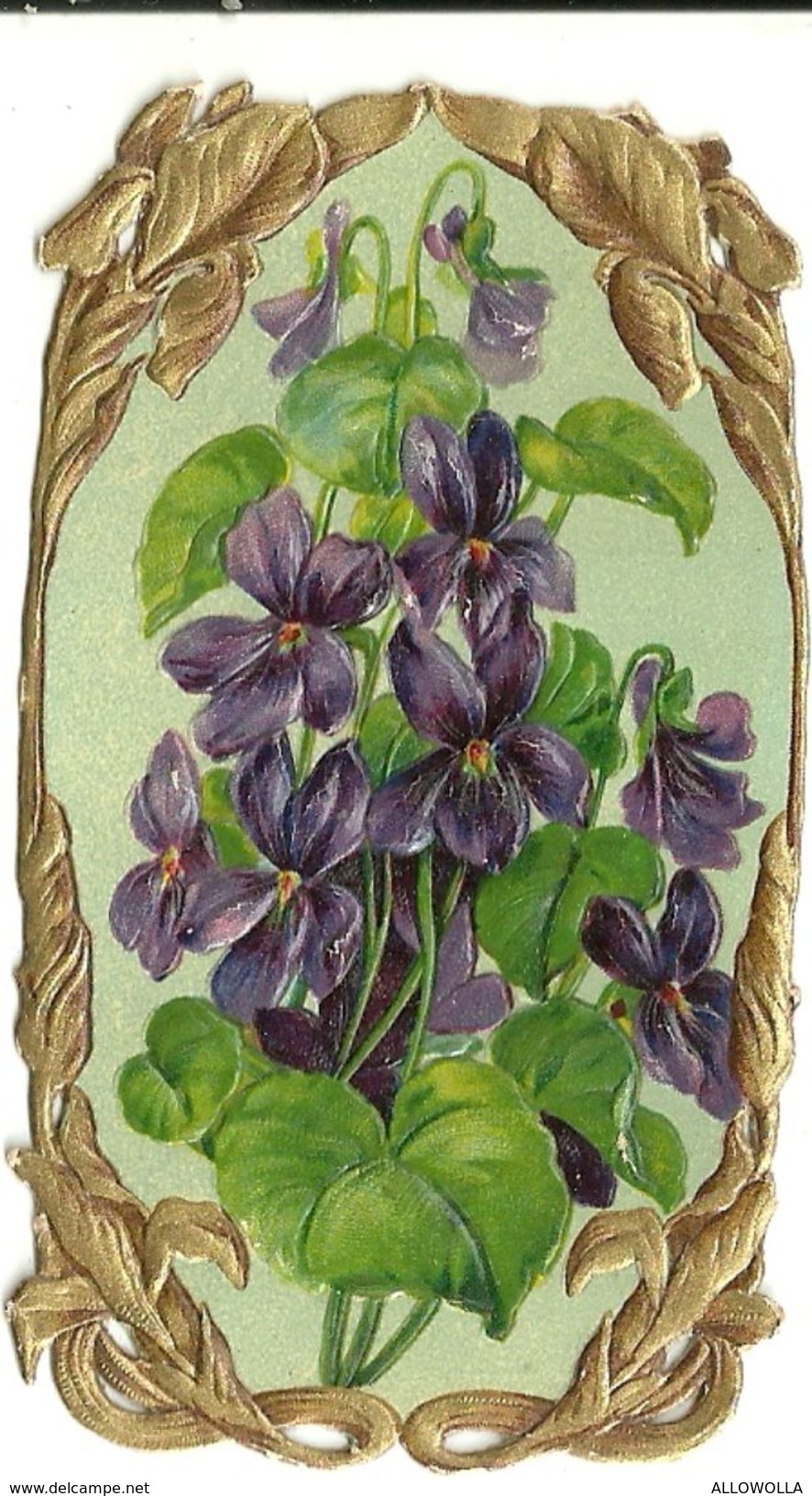 370 - "FIORI"  - ETICHETTA DEL 1890 IMPRESSA IN CROMOLITHOGRAFIA CON DECORI IN ORO SU CARTONCINO MODELLATO IN RILIEVO - Altri & Non Classificati