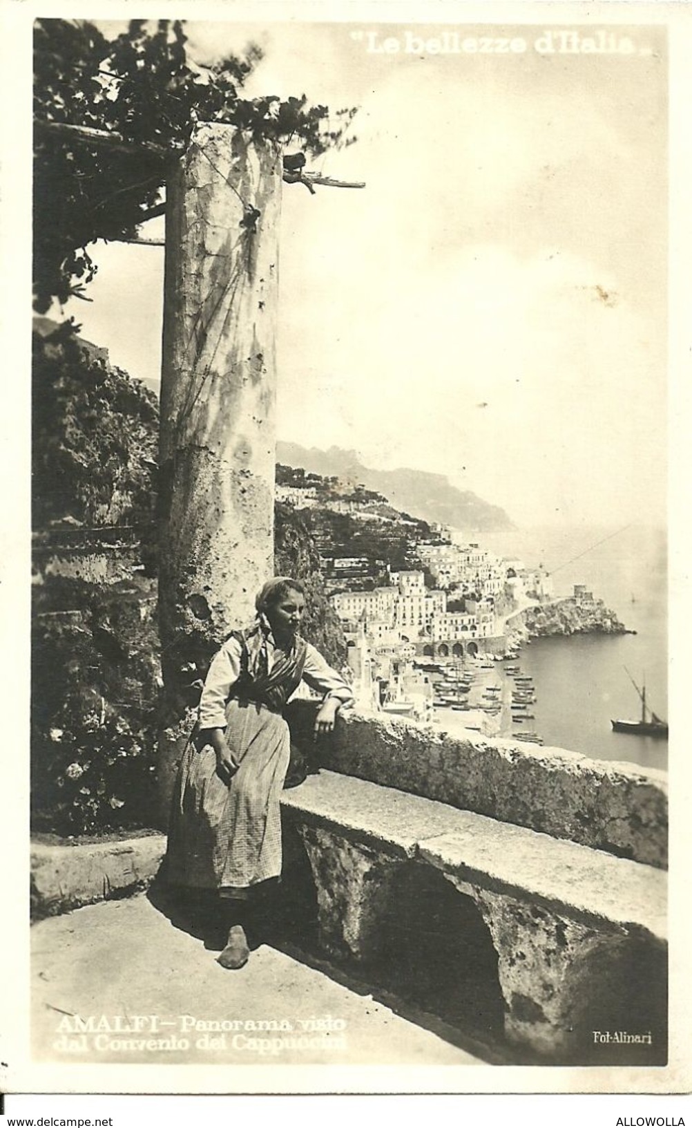 374 - "AMALFI - PANORAMA VISTO DAL CONVENTO DEI CAPUCCINI"  - CARTOLINA ANIMATA - NON SPEDITA. - Altri & Non Classificati