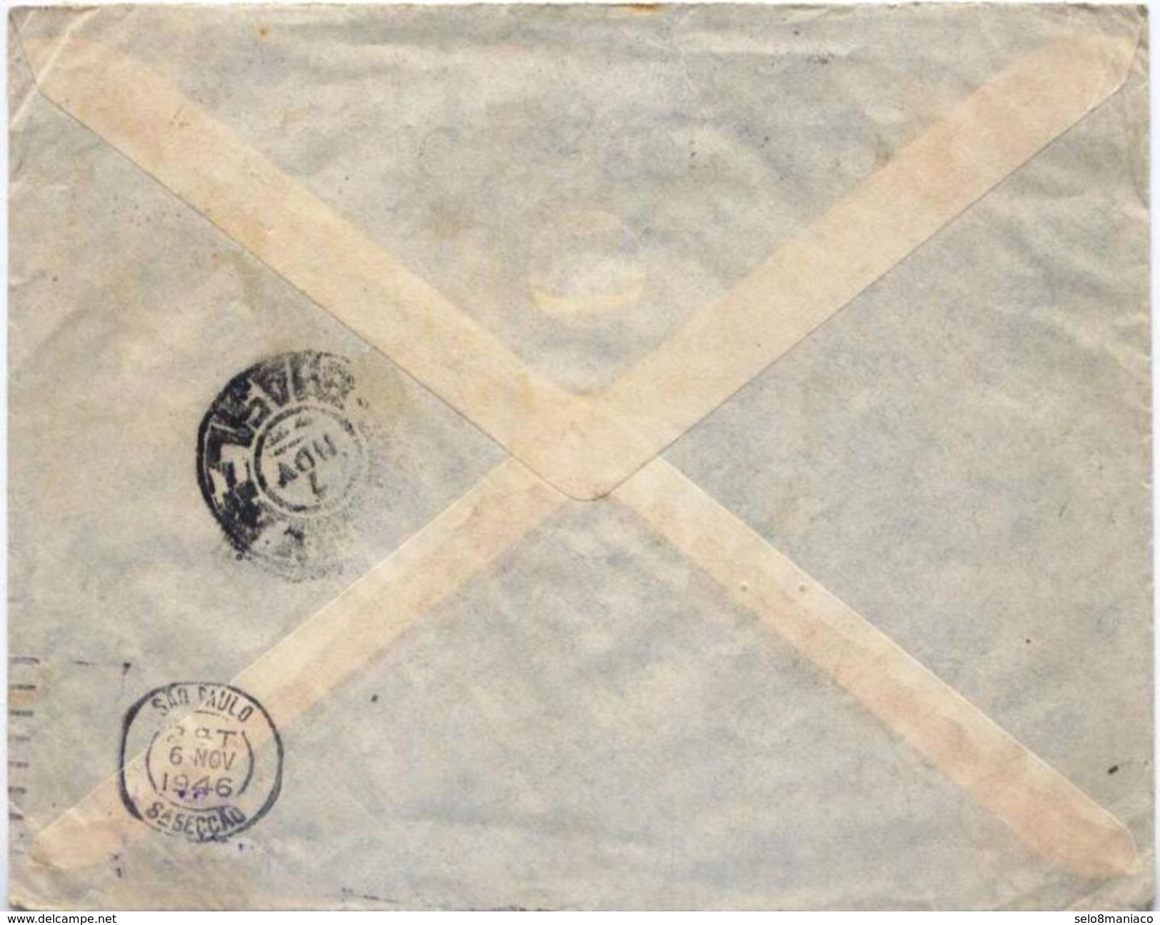 C2042-Colombia-Correo Aereo “Mancomun” Bank Cover To Jaboticabal, Brazil-1946 - Colombia