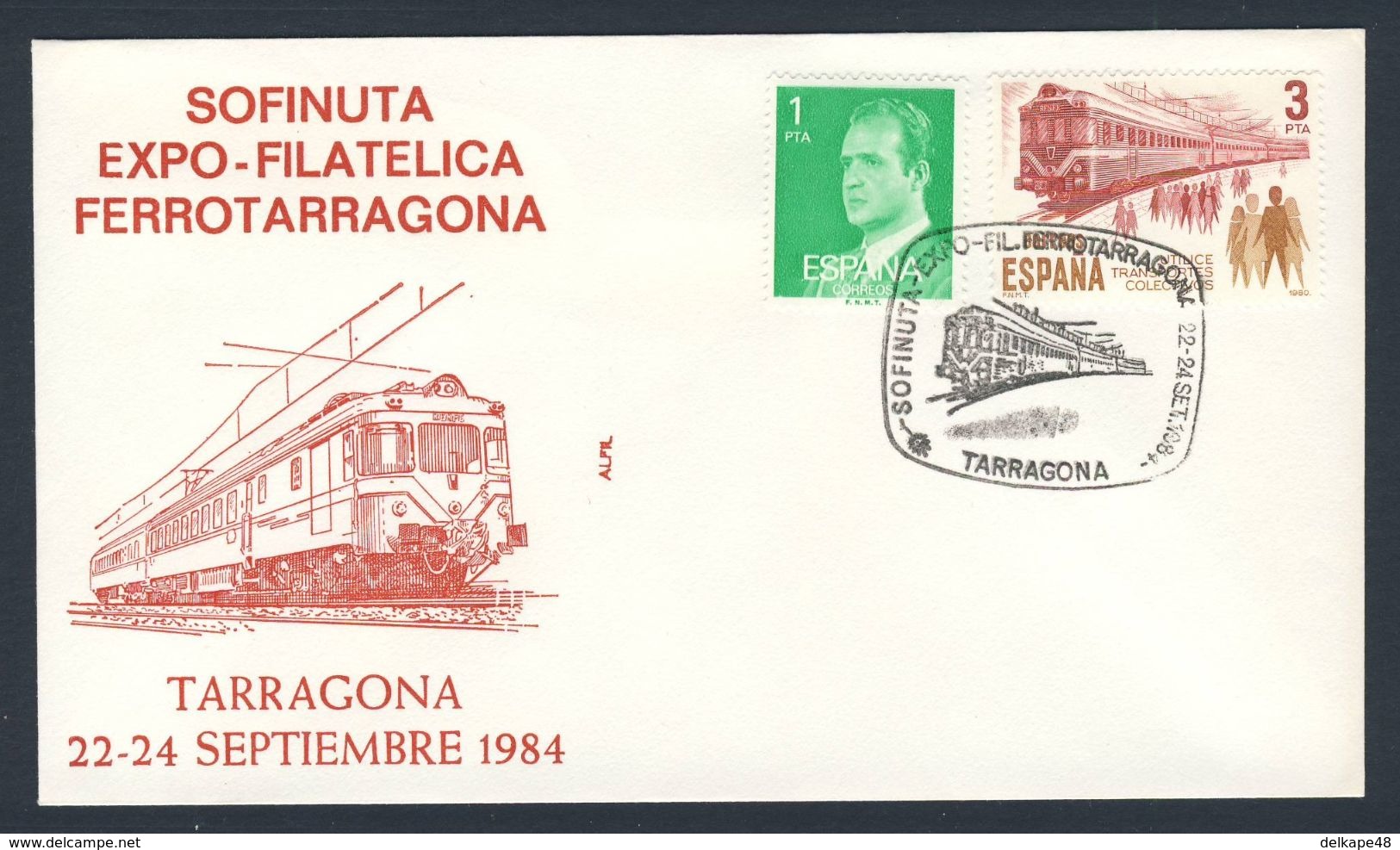 Spain Espana 1984 Cover / Brief / Lettre - SOFINUTA - Expo-Filatelica Ferrotarragona/ Philatelic Exhibition/ Ausstellung - Treinen