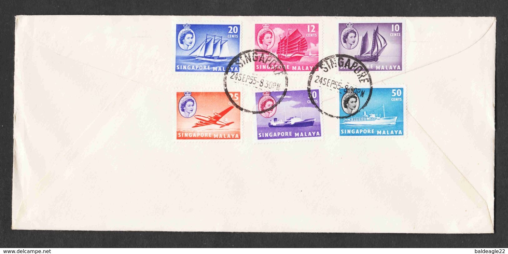 Singapore - Cover #1 Used - Singapore Stamp Club 1955 Exhibition - Singapore (...-1959)